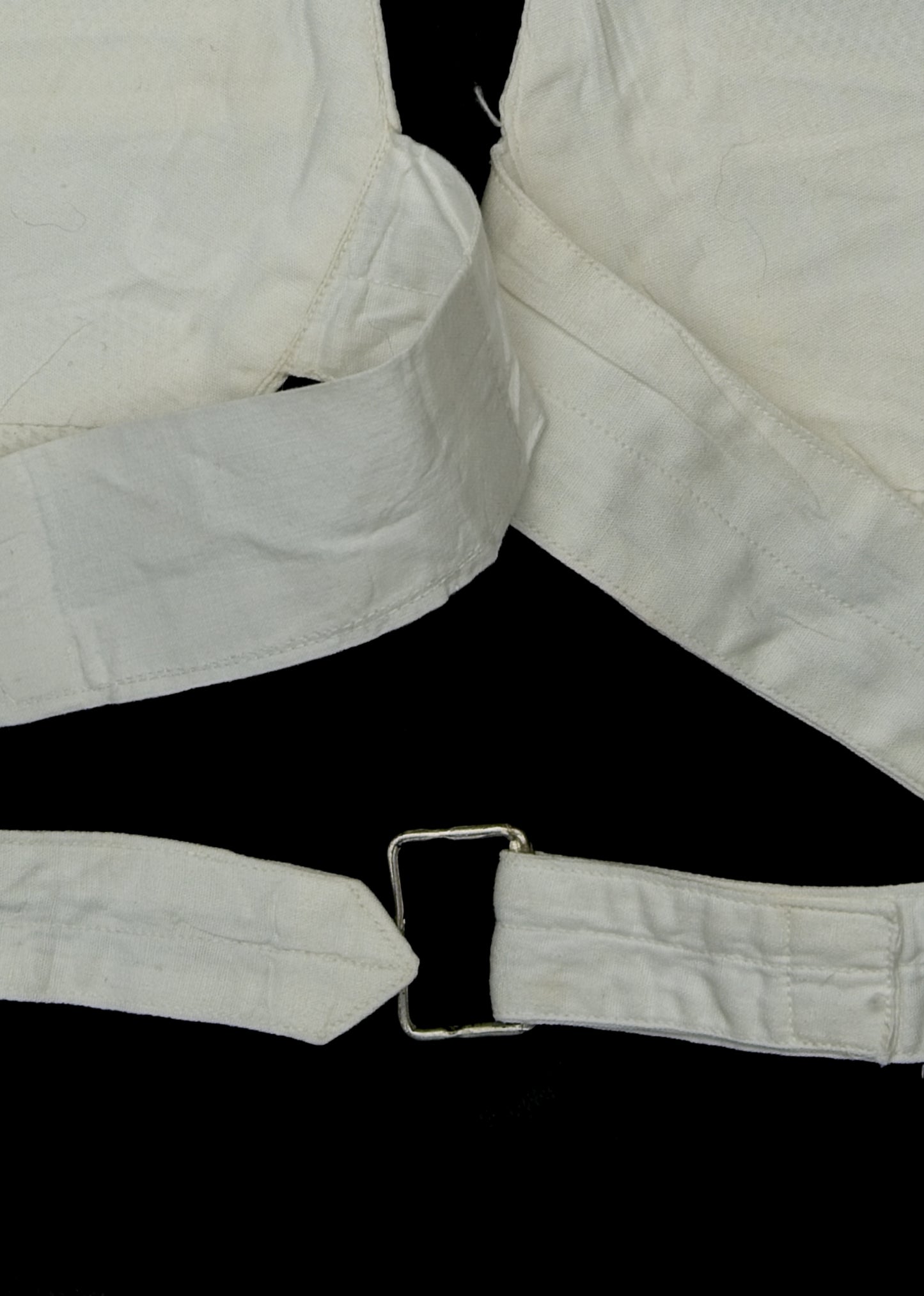 Vintage 1910s Formal White Marcella Belted Waistcoat • 40" Semi Stiff