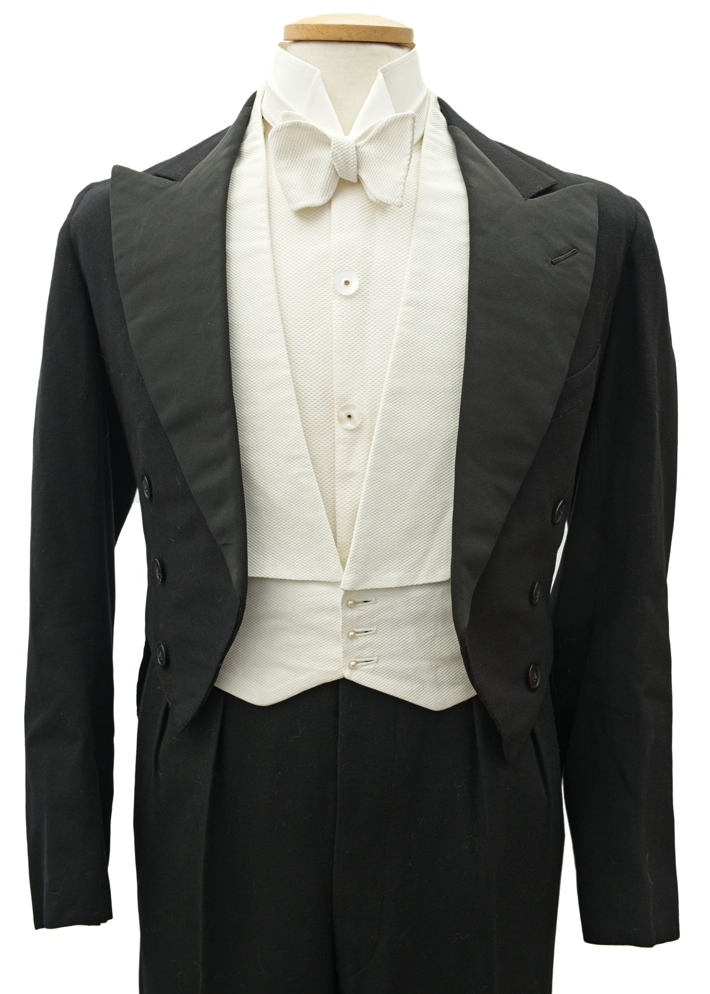 Vintage Edwardian Formal Evening White Tie Tail Coat • Quilted Lining 36"