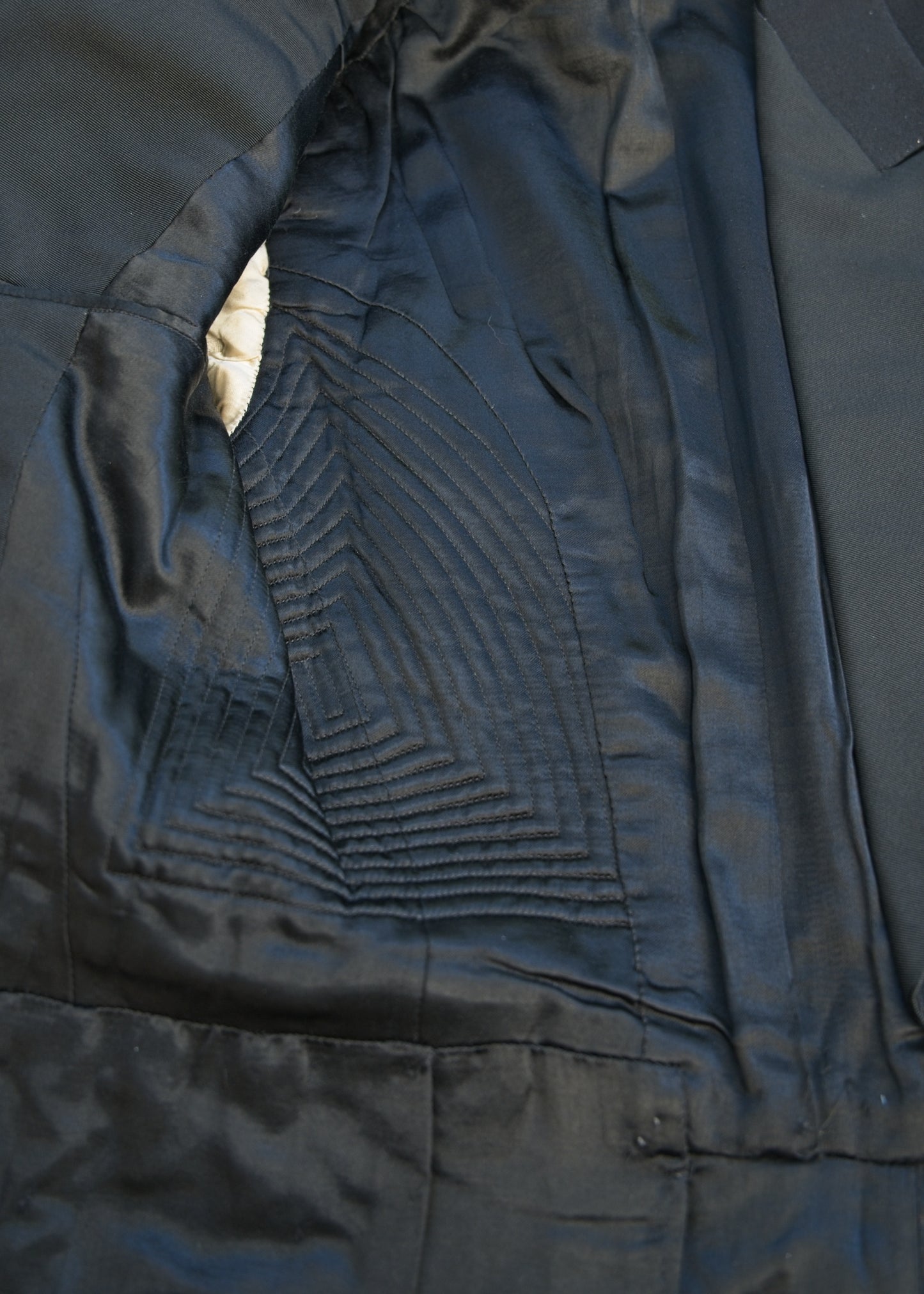 Vintage Edwardian Formal Evening White Tie Tail Coat • Quilted Lining 36"