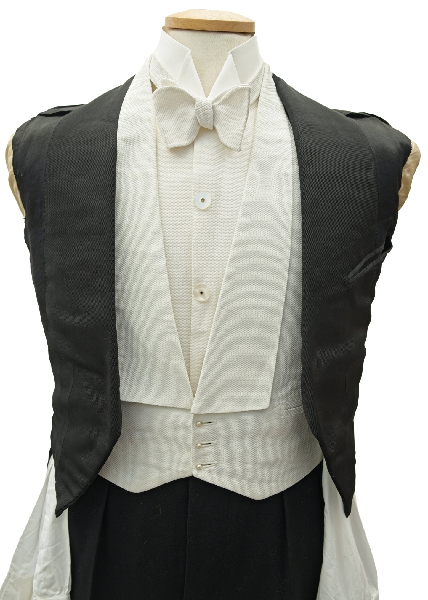 Vintage Edwardian Formal Evening White Tie Tail Coat • Quilted Lining 36"
