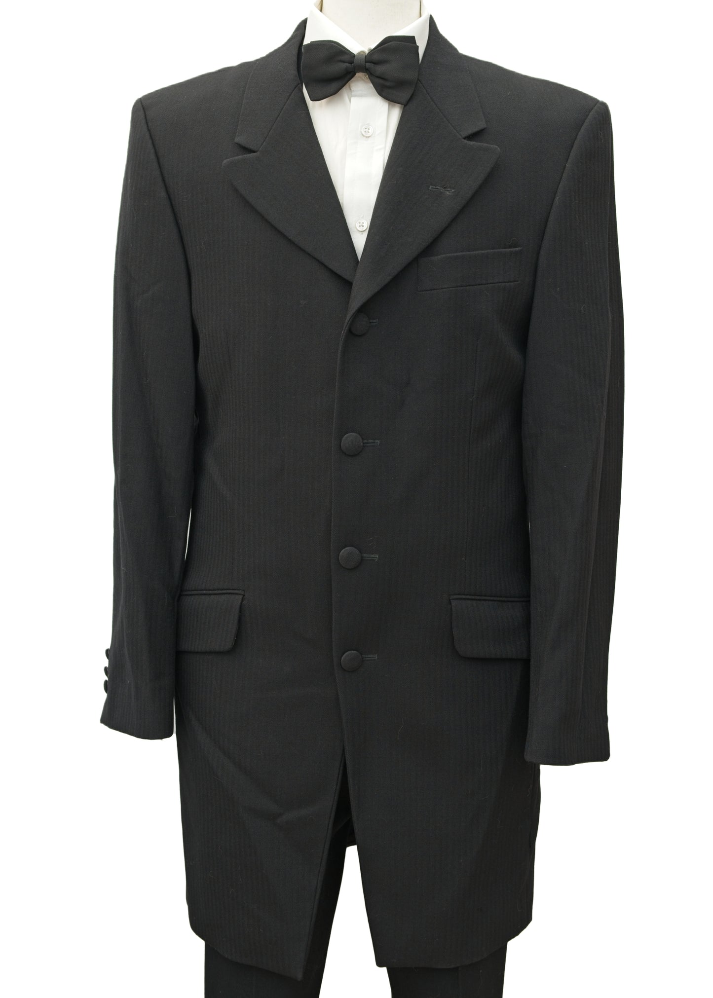 Mens Vintage Black Drape Frock Coat • Morning Coat • 38LA Chest