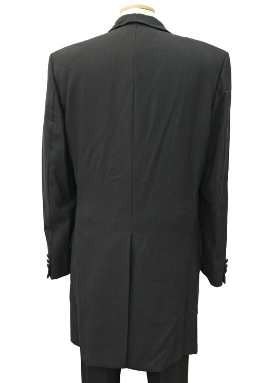 Mens Vintage Black Drape Frock Coat • Morning Coat • 38LA Chest