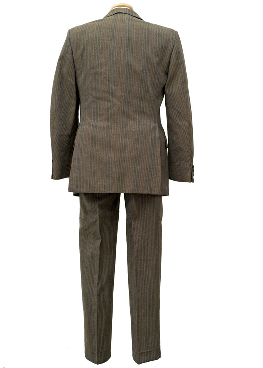 Vintage Brown Striped 2 Piece Wool Suit by DAKS • 38R