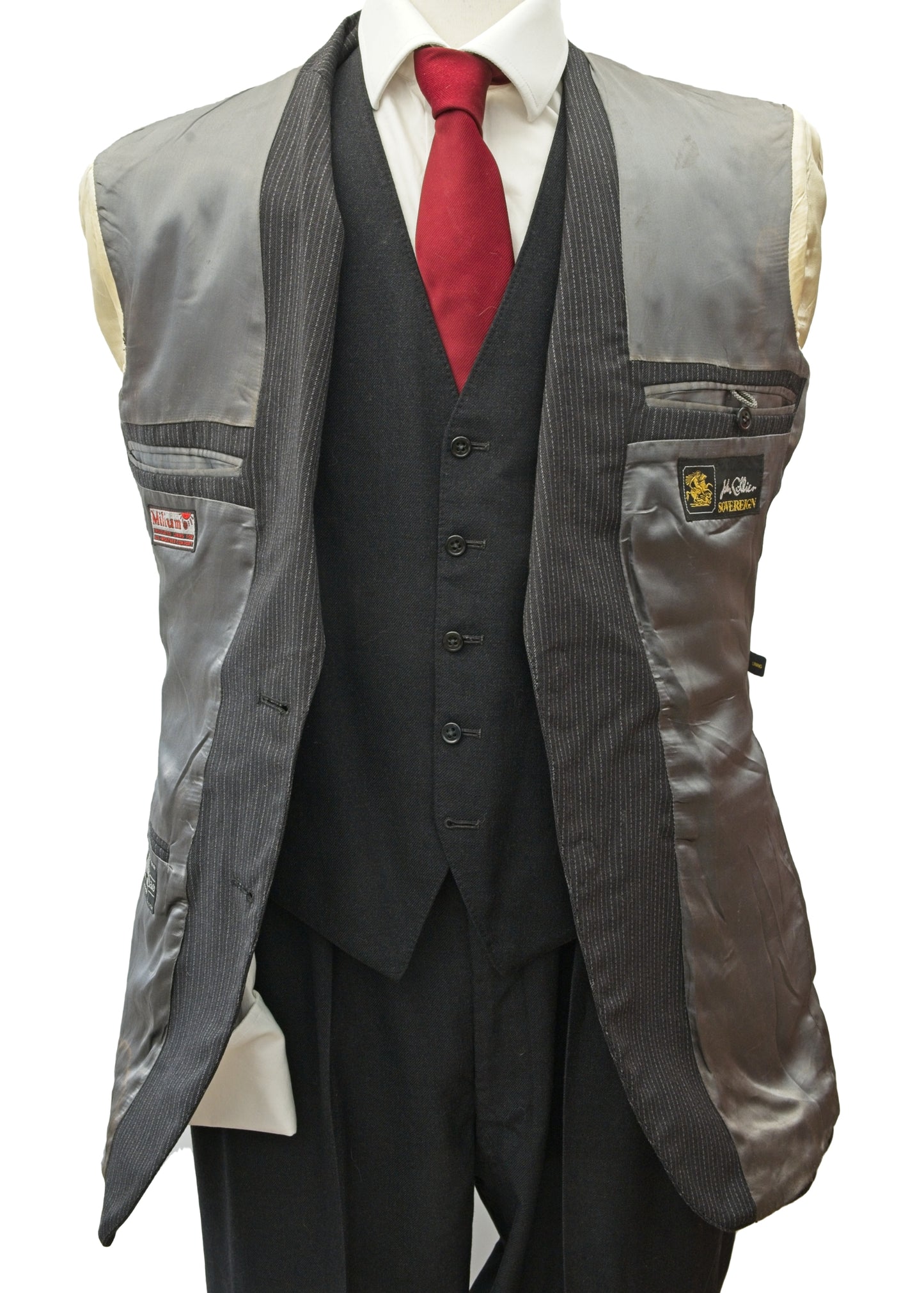 Vintage Charcoal Grey Pinstripe Jacket Blazer • John Collier 38"