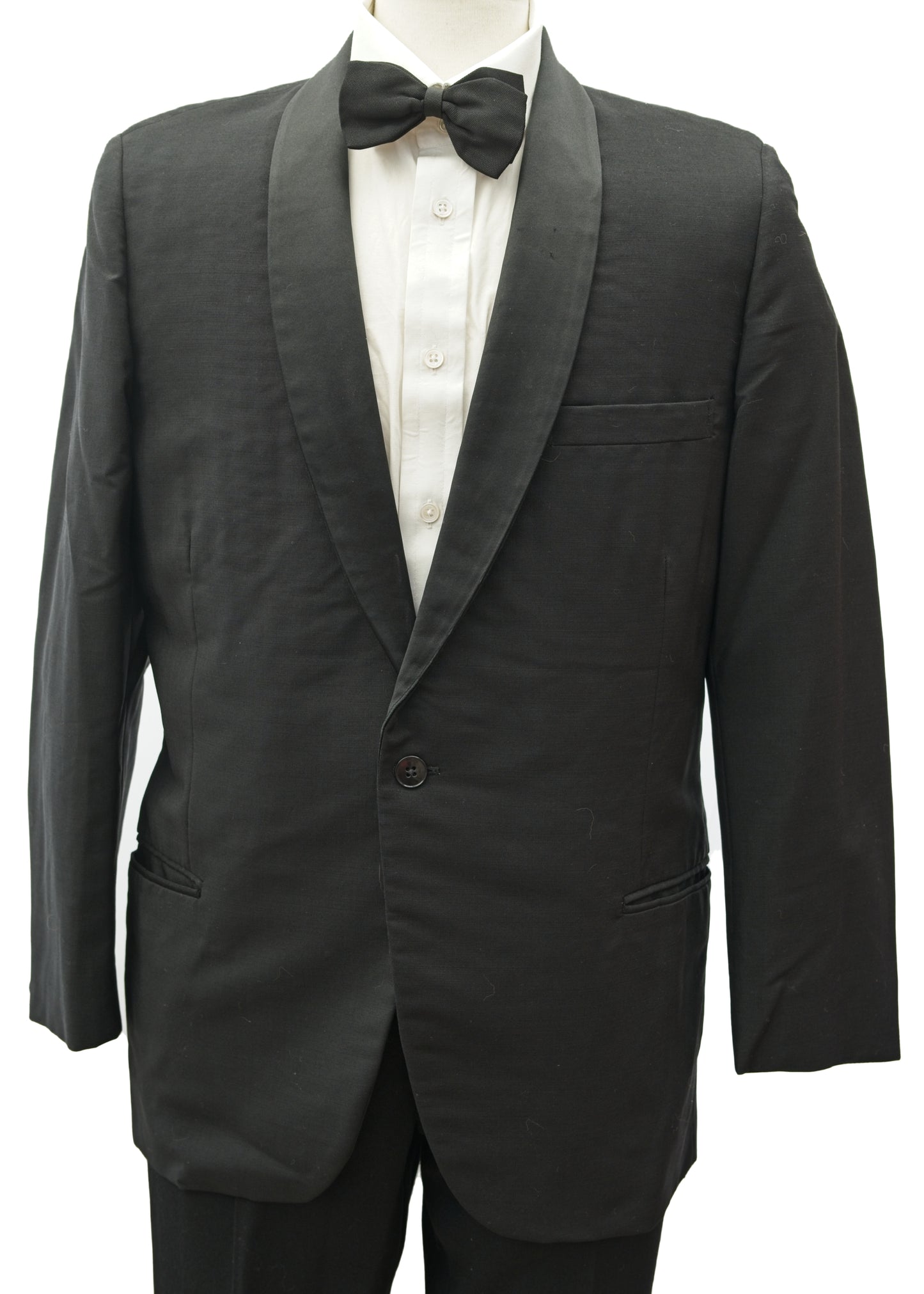 Vintage 60s Mohair Shawl Collar Tuxedo Dinner Jacket • Drescott 40"
