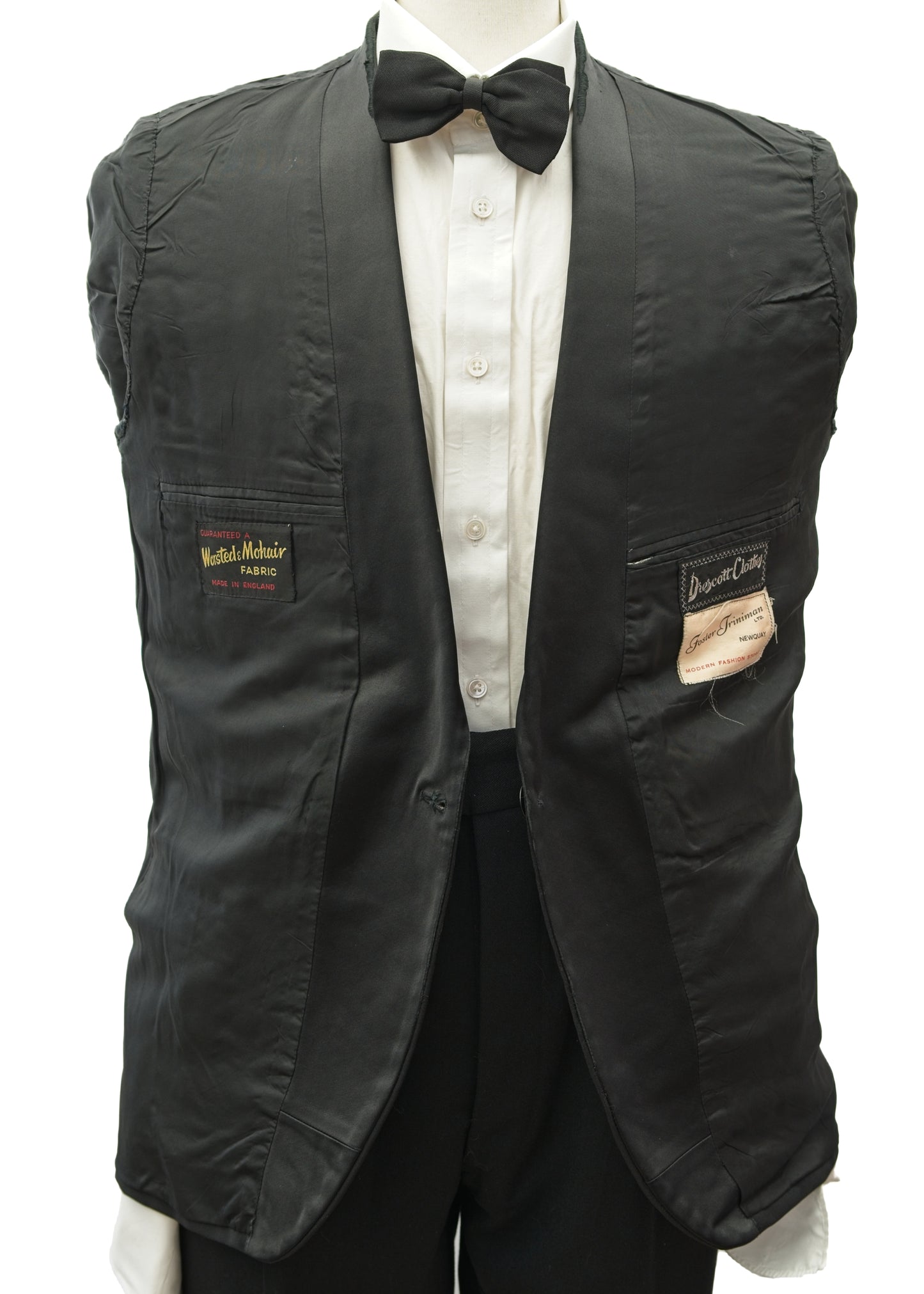 Vintage 60s Mohair Shawl Collar Tuxedo Dinner Jacket • Drescott 40"