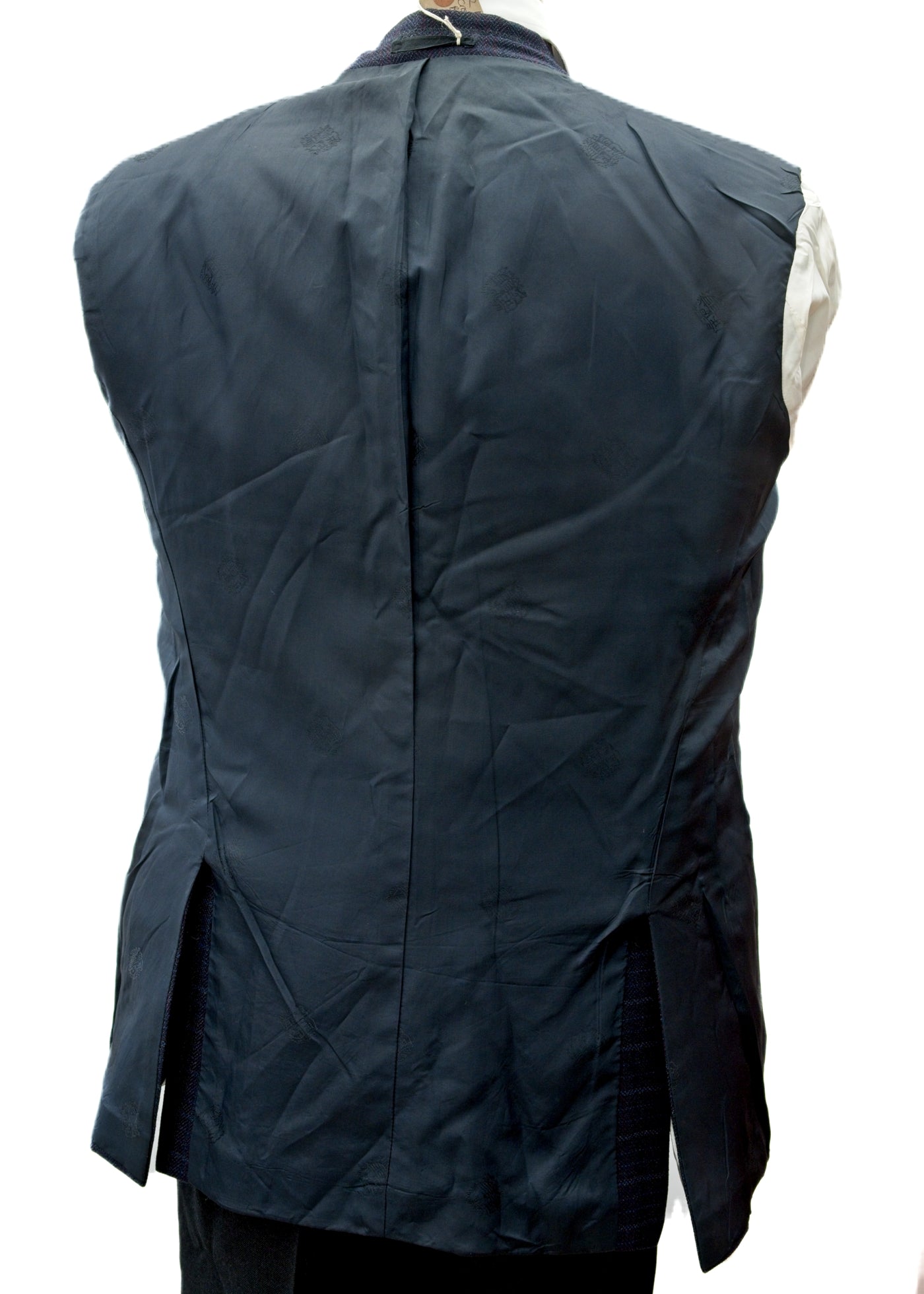 Men's Preloved Blue Check Wool Crombie Jacket Blazer 40" Regular