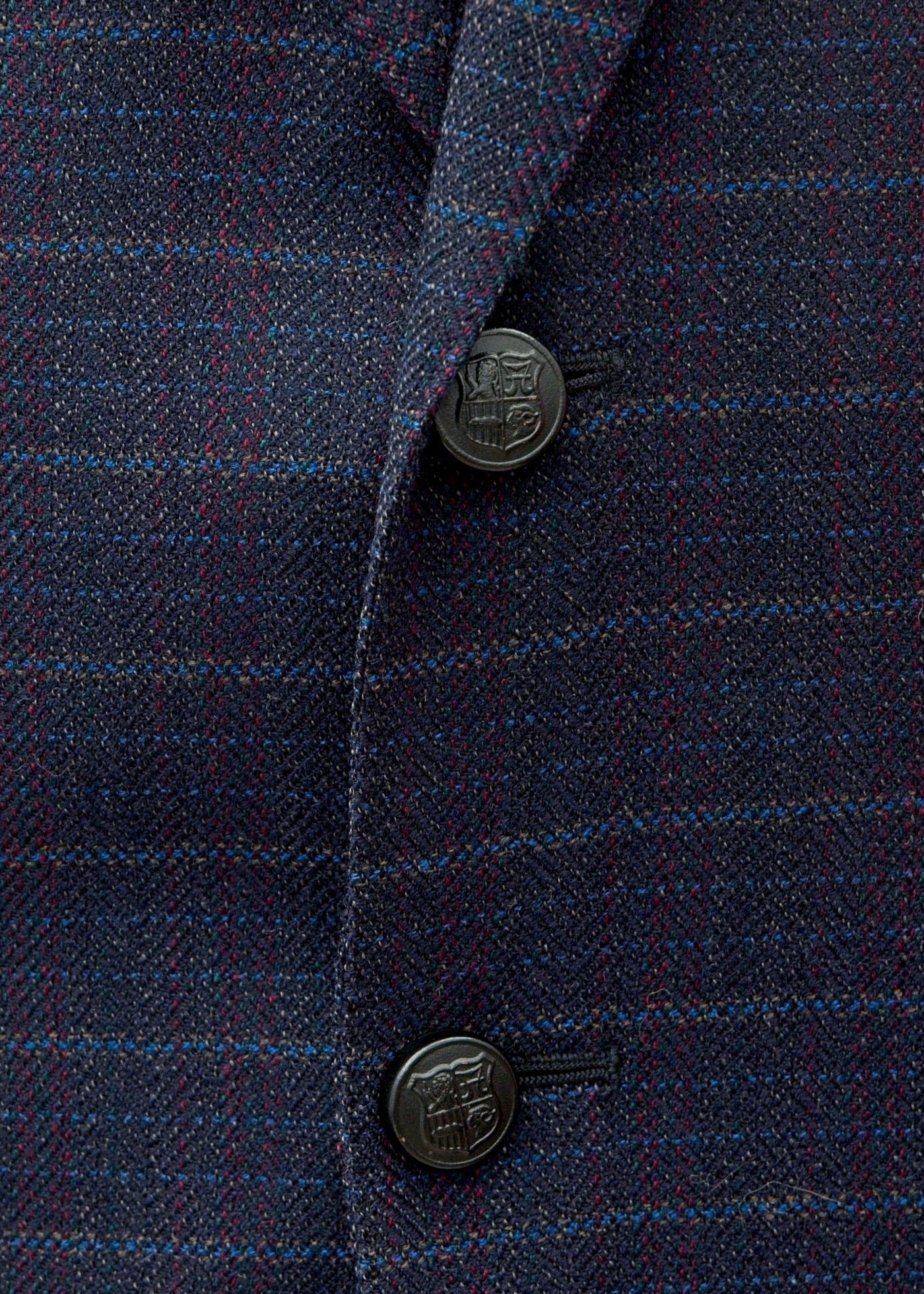 Men's Preloved Blue Check Wool Crombie Jacket Blazer 40" Regular
