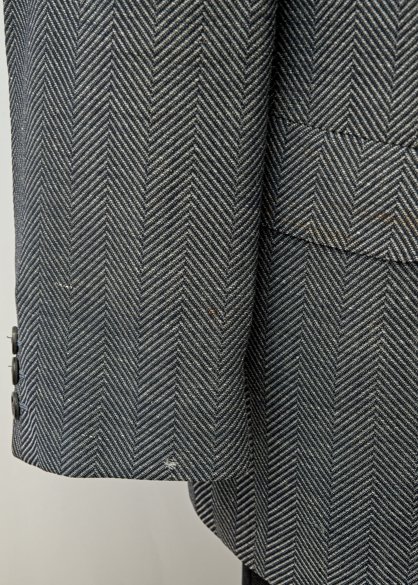 Men's Preloved Grey Herringbone Crombie Jacket Blazer 40" Regular