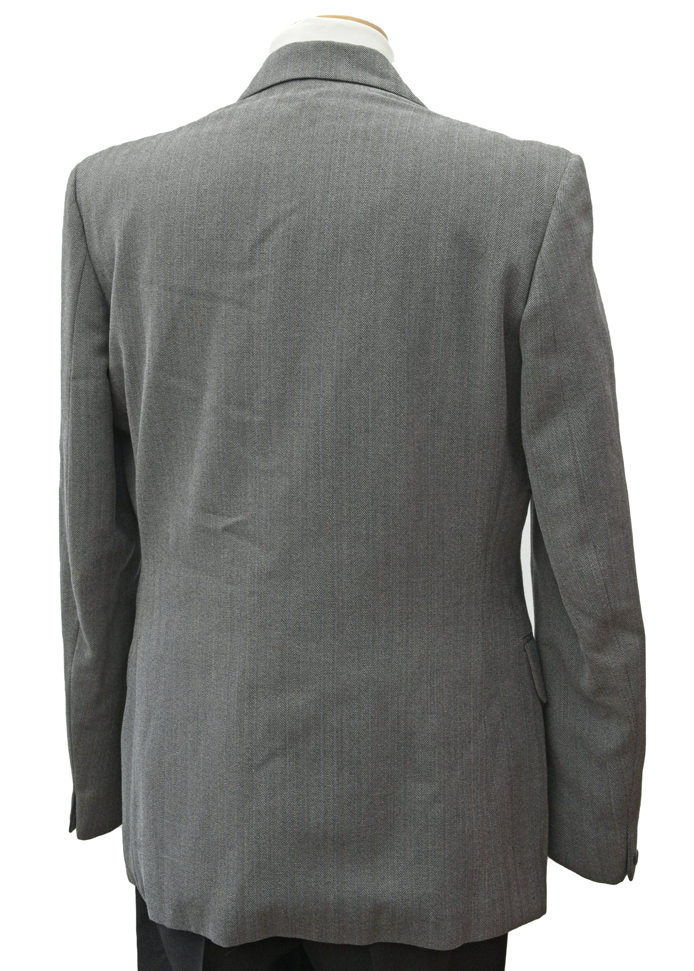 1970s Hardie Amies Hepworths Grey Herringbone Sports Jacket Blazer 40"