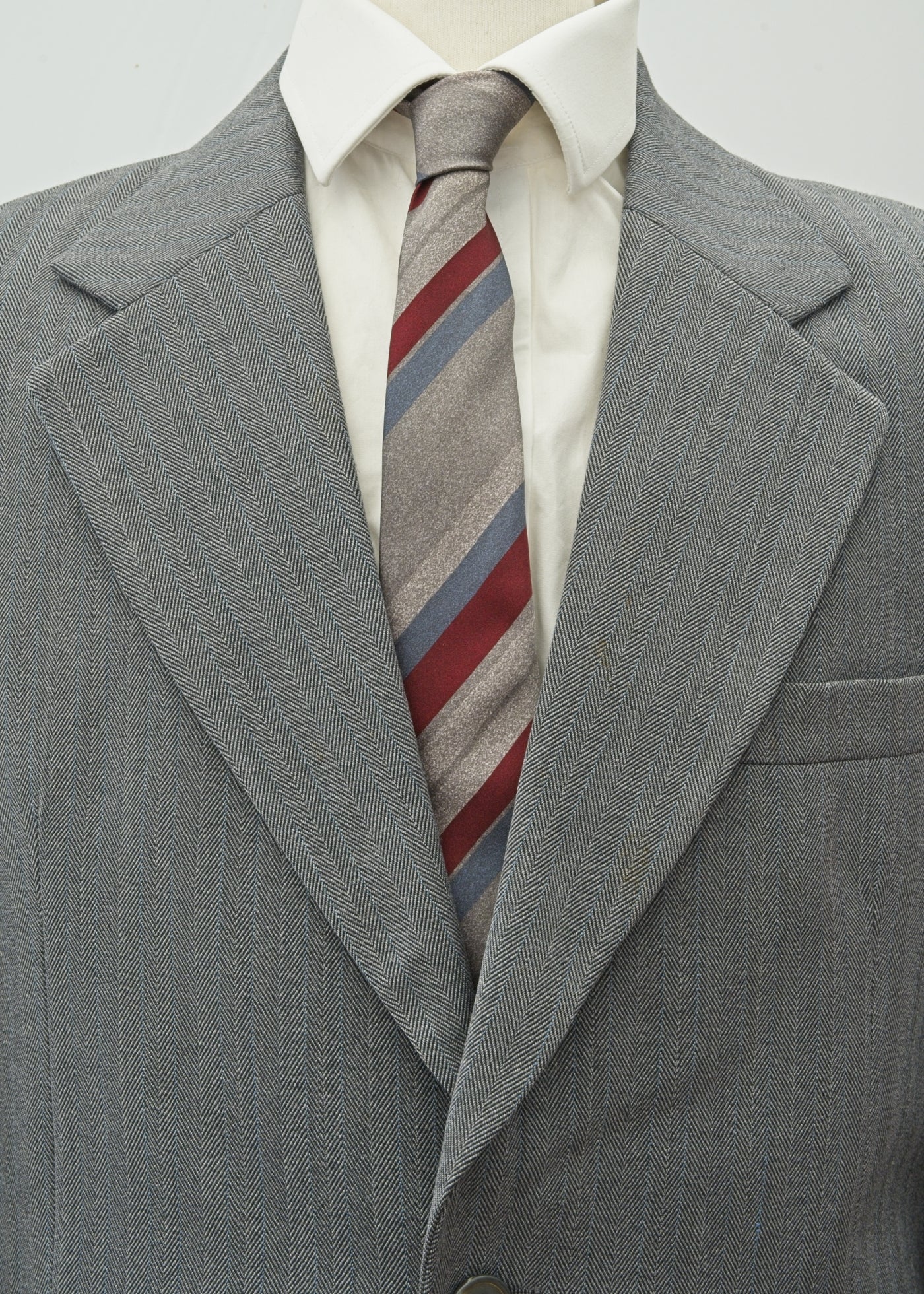 1970s Hardie Amies Hepworths Grey Herringbone Sports Jacket Blazer 40"
