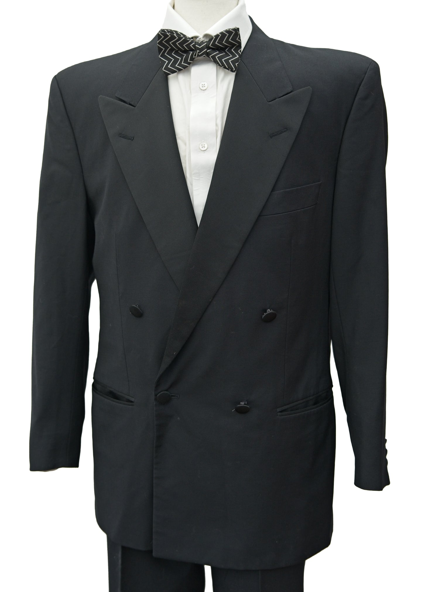 1980s Vintage Double Breasted Tuxedo Dinner Jacket • Hugo Boss • 40"