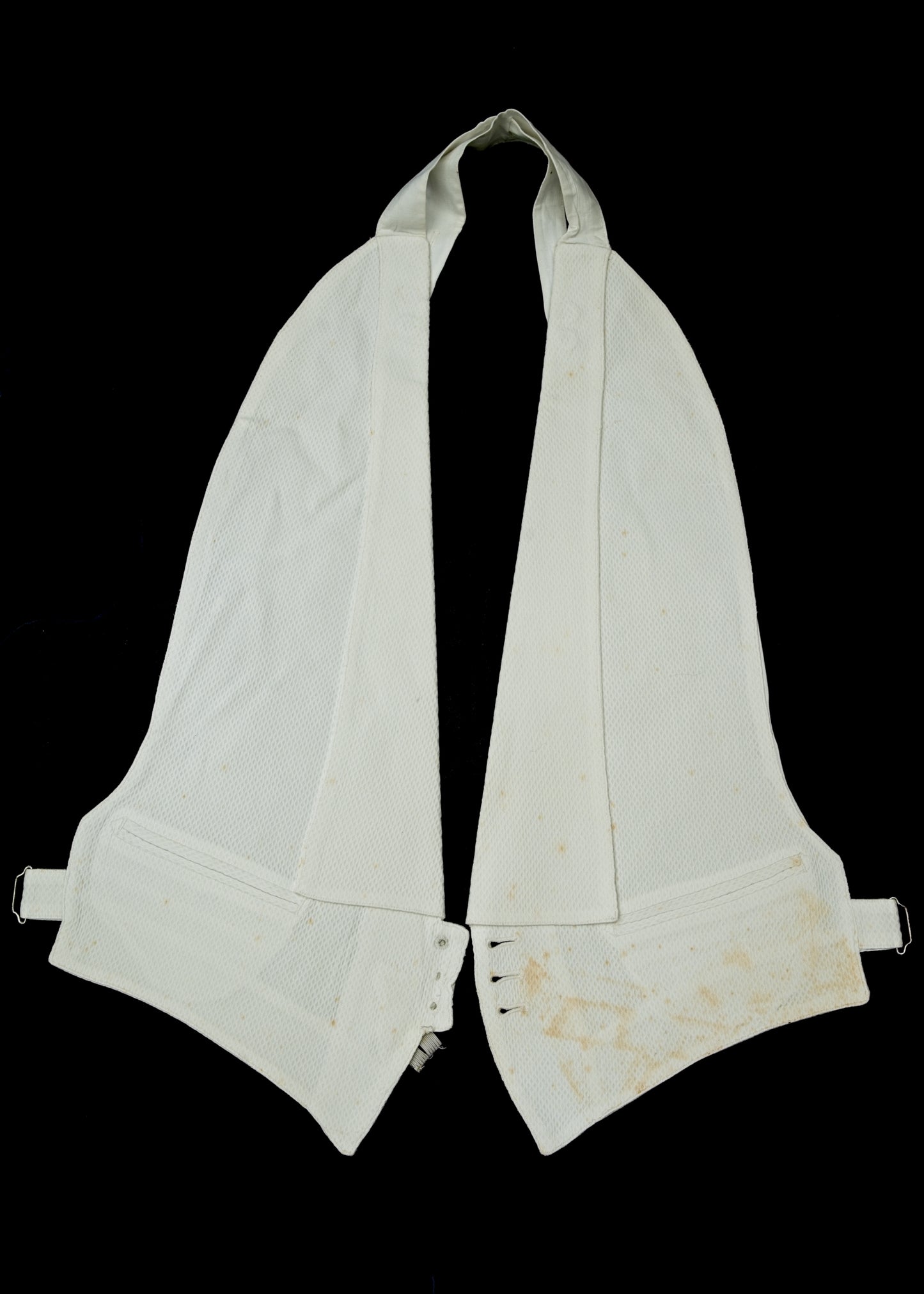Vintage Welmar Formal White Marcella Backless Waistcoat • 40" • Stained