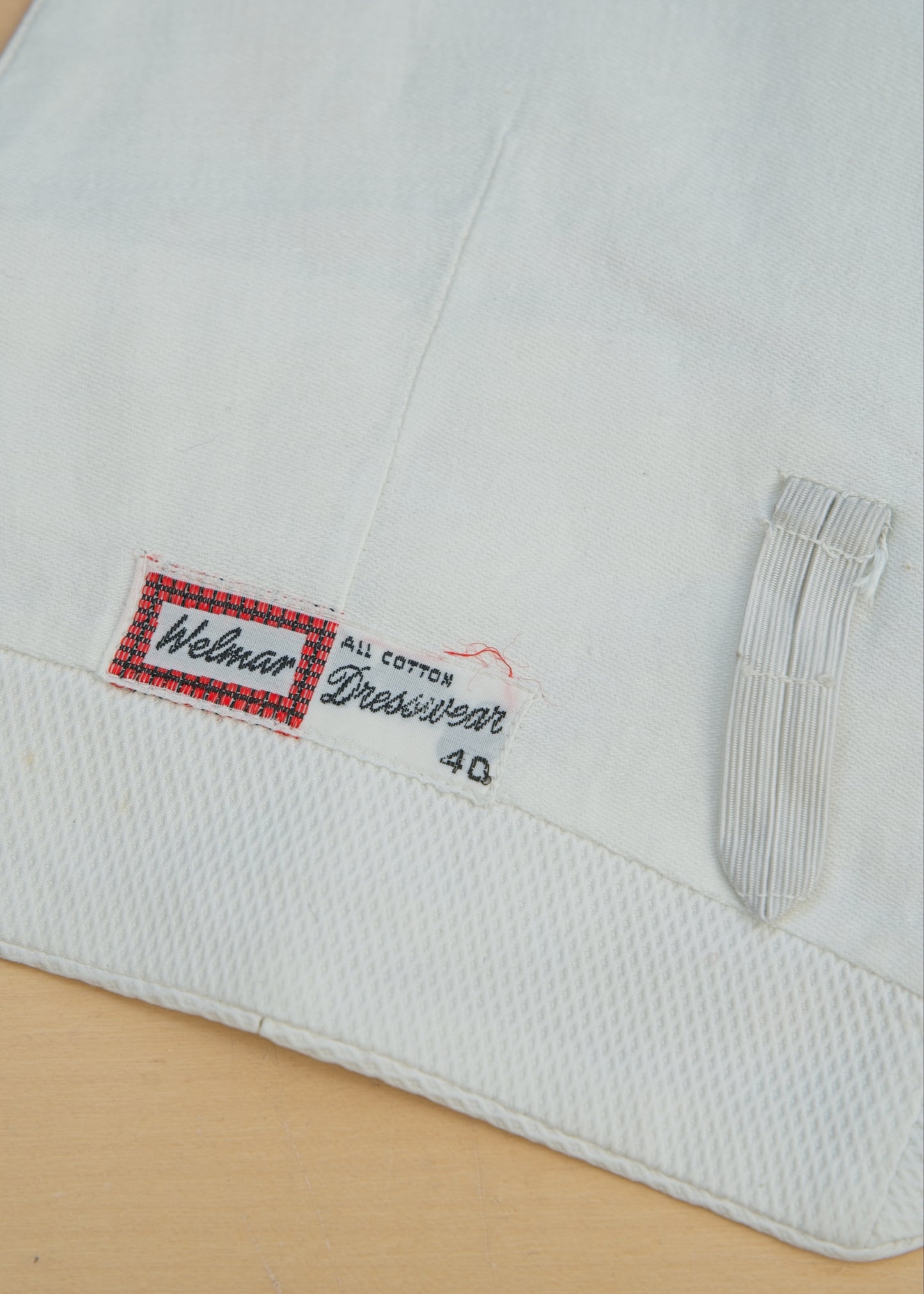 Vintage Welmar Formal White Marcella Backless Waistcoat • 40" Semi Stiff
