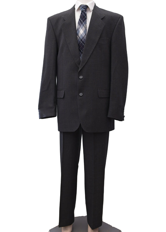 1960s Men's Vintage Charcoal Grey Check Suit 42”L • Centaur