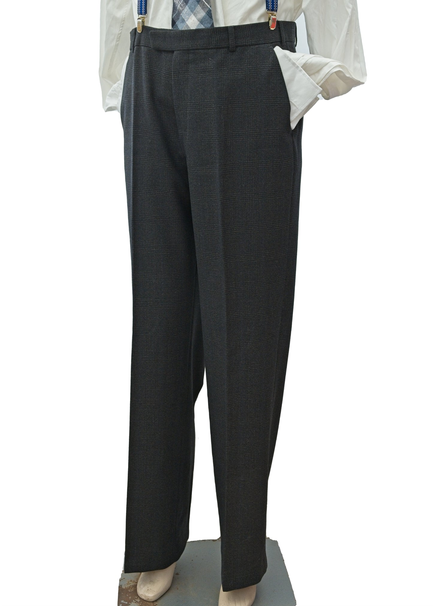 1960s Men's Vintage Charcoal Grey Check Suit 42”L • Centaur