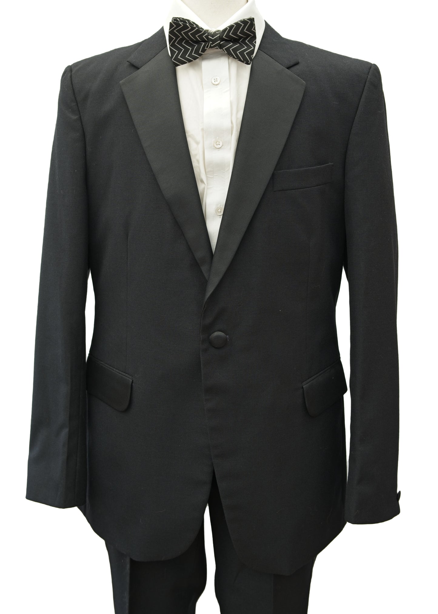 Vintage Black Dinner Suit • 2 Piece Tuxedo Suit 42R