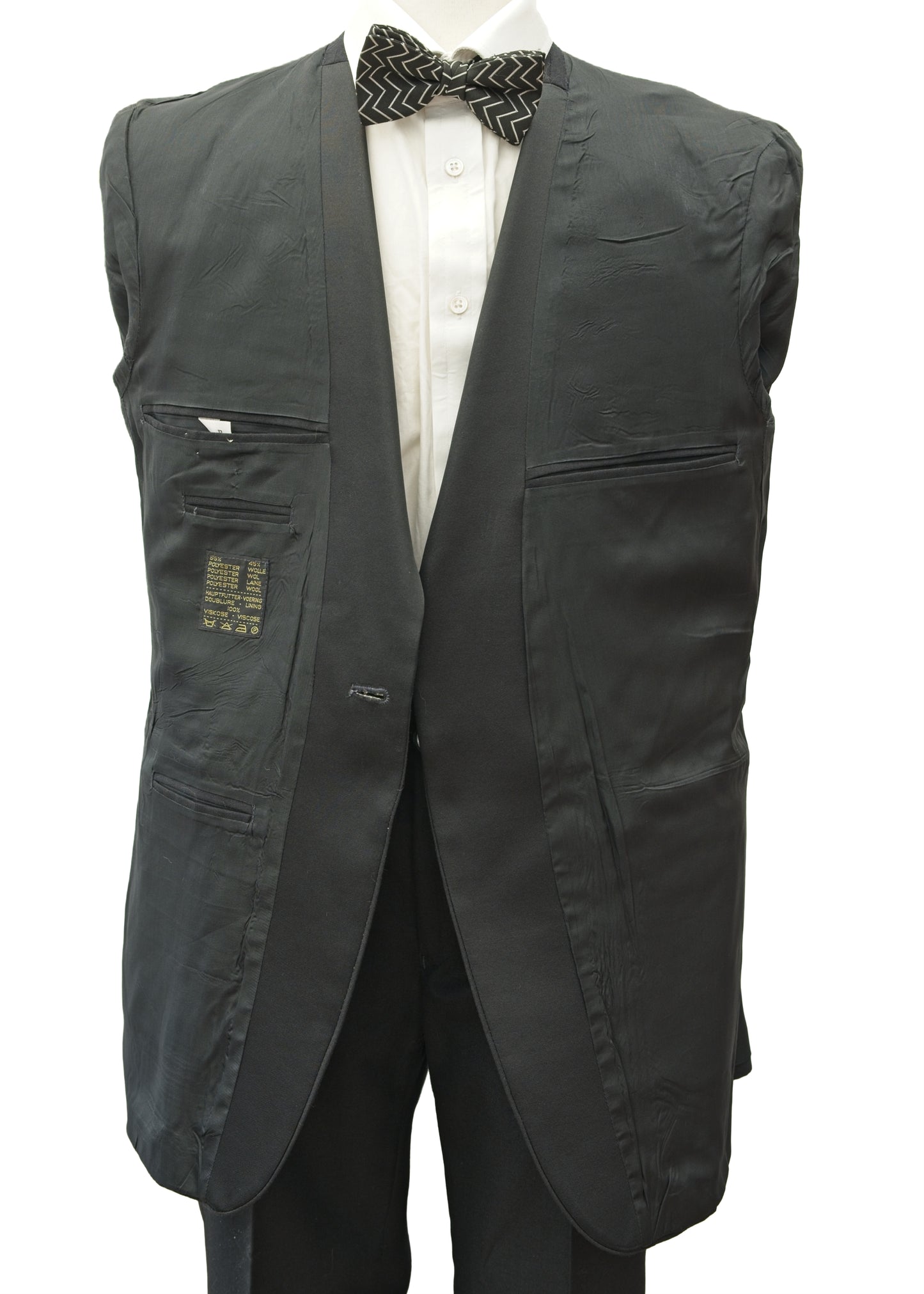 Vintage Black Dinner Suit • 2 Piece Tuxedo Suit 42R