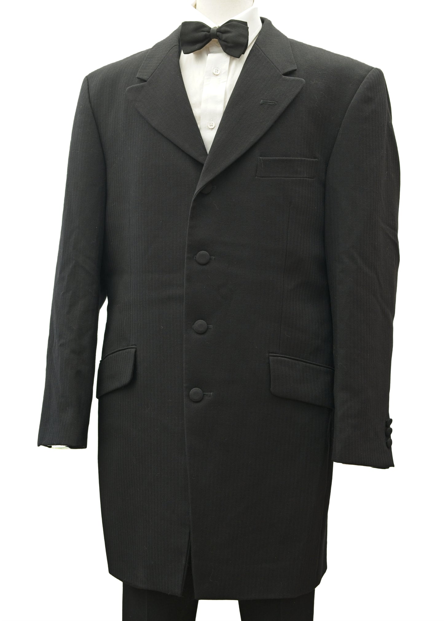 Mens Vintage Black Drape Frock Coat • Morning Coat • 42R Chest