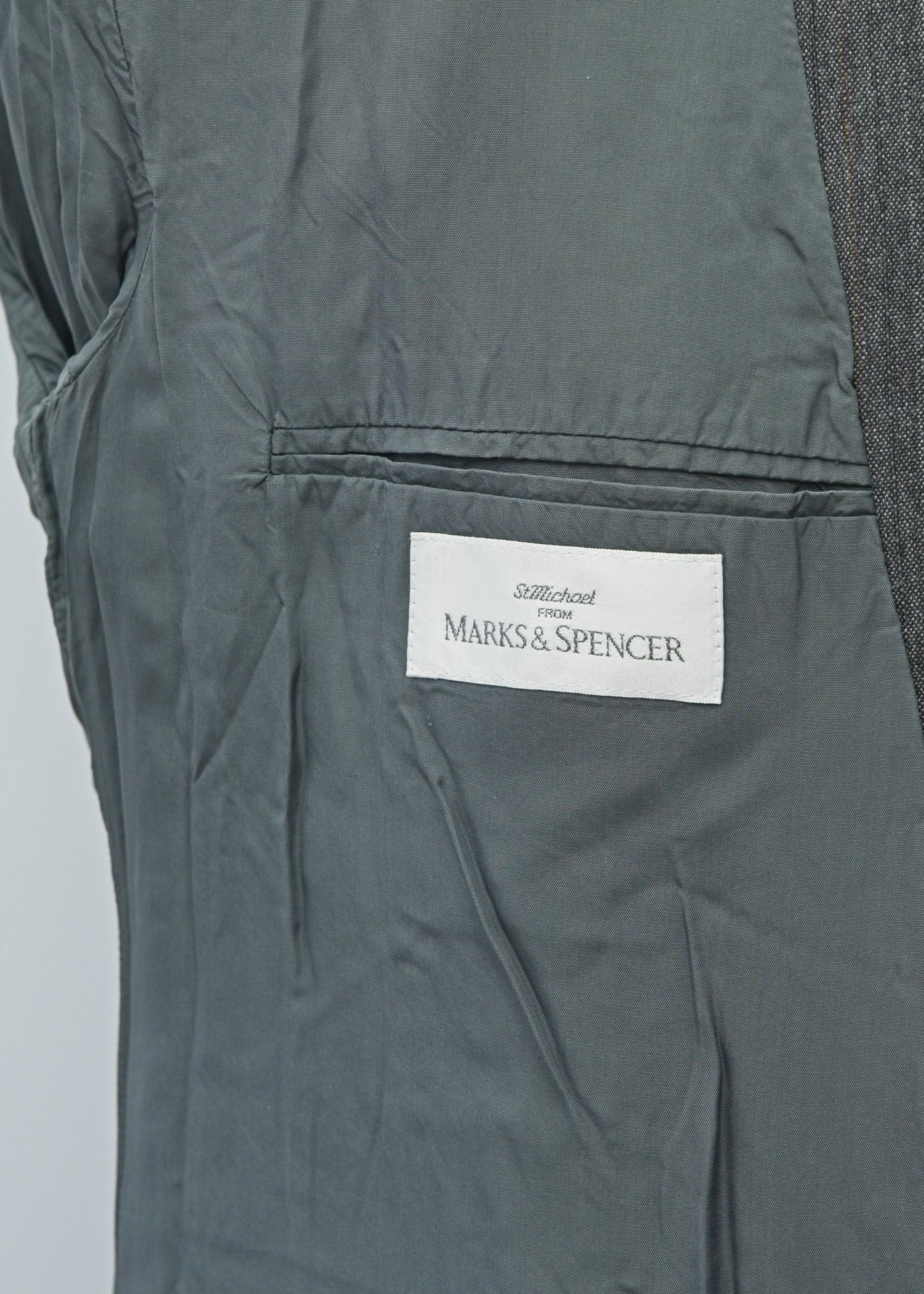 Vintage Y2K Men's Grey Double Breasted Suit by M&S • 42S
