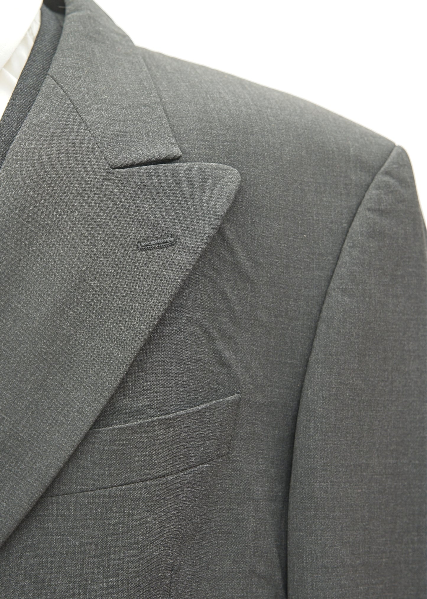 Men's Charcoal Double Breasted Jacket 44" Long • Marks & Spencer