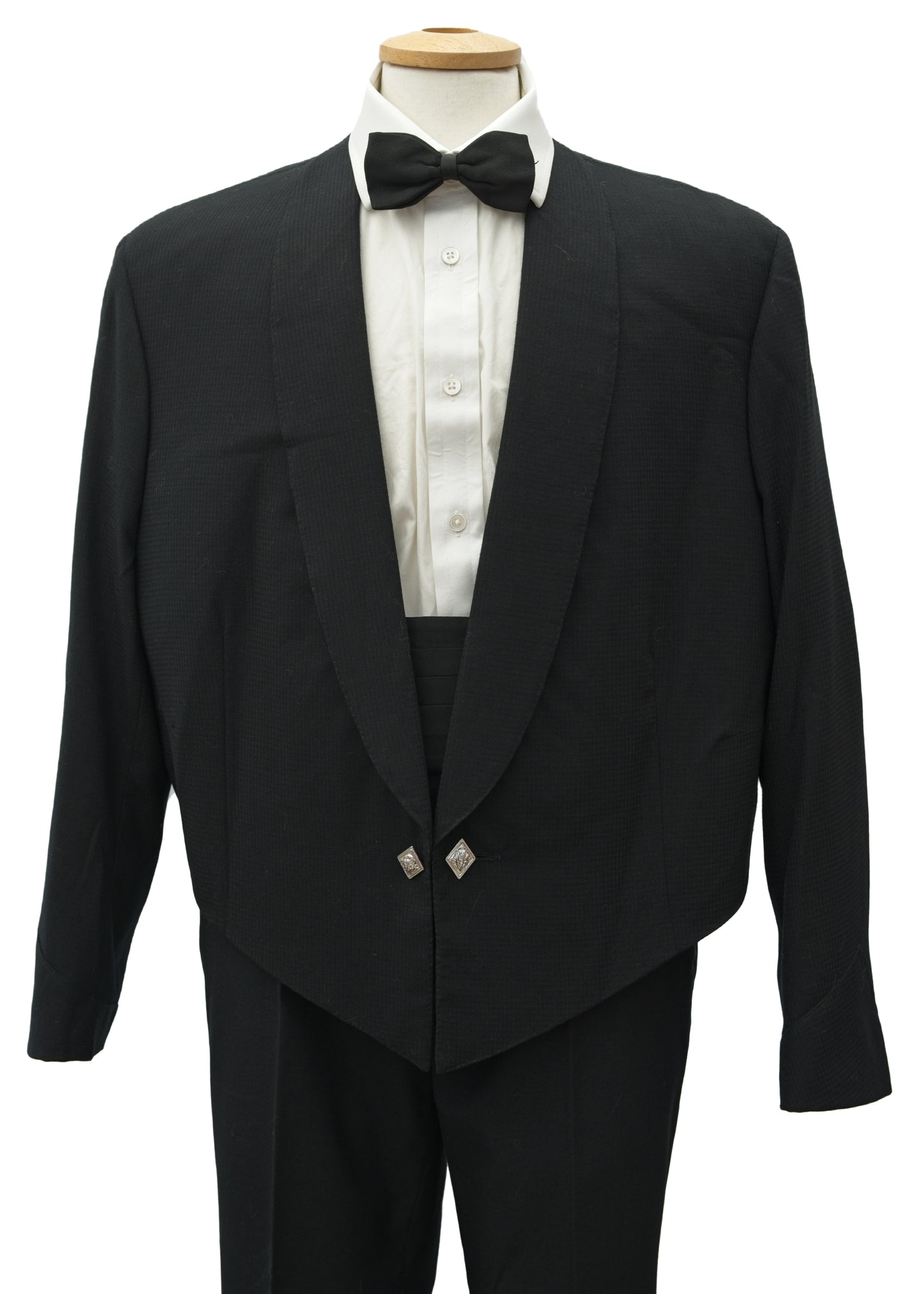 Mens Vintage Black Eton Spencer Evening Jacket • Scots • 50" Chest