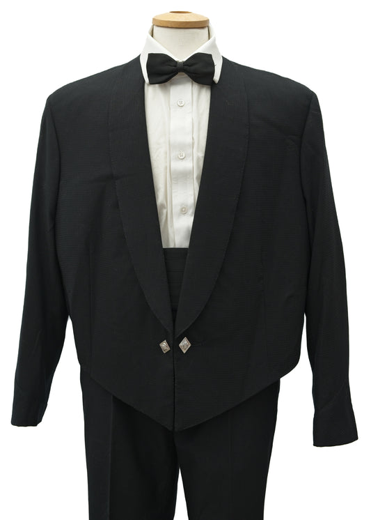 Mens Vintage Black Eton Spencer Evening Jacket • Scots • 50" Chest