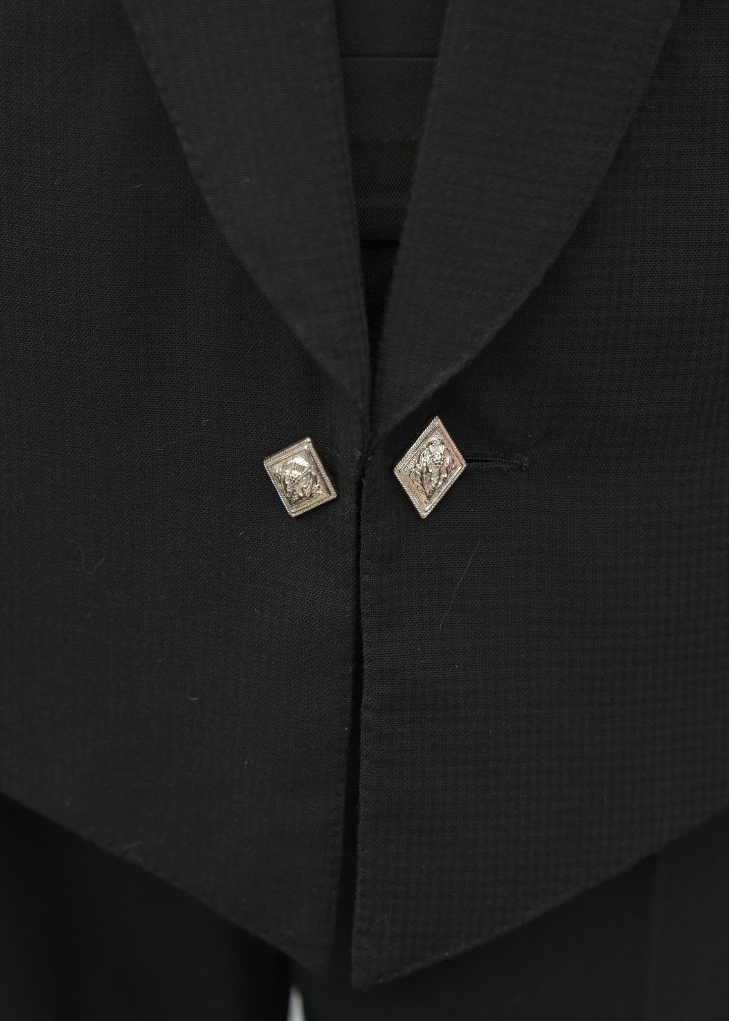 Mens Vintage Black Eton Spencer Evening Jacket • Scots • 50" Chest