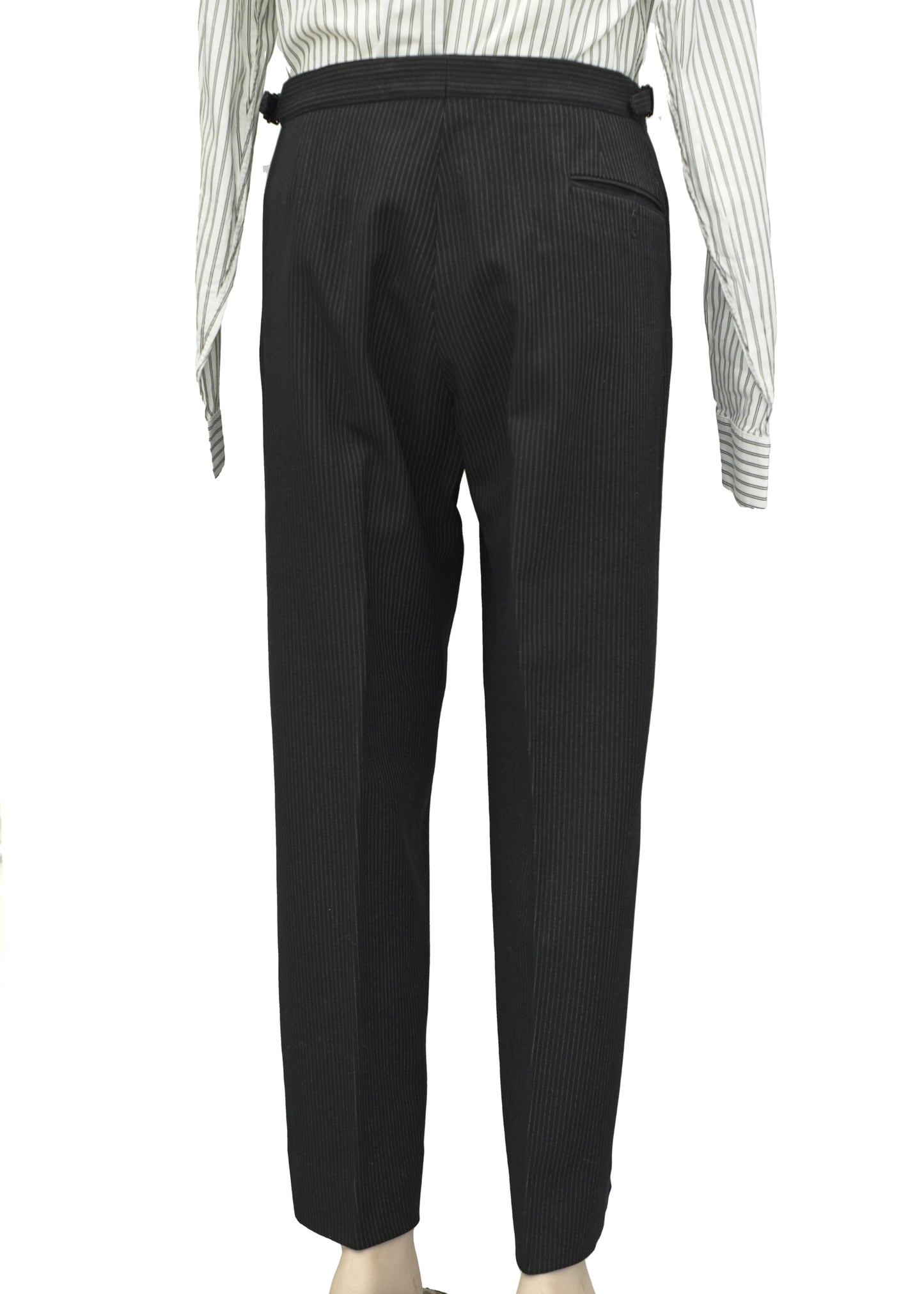 Men's Vintage 60s Black Pinstripe 2 Piece Suit • 40" • Sumrie