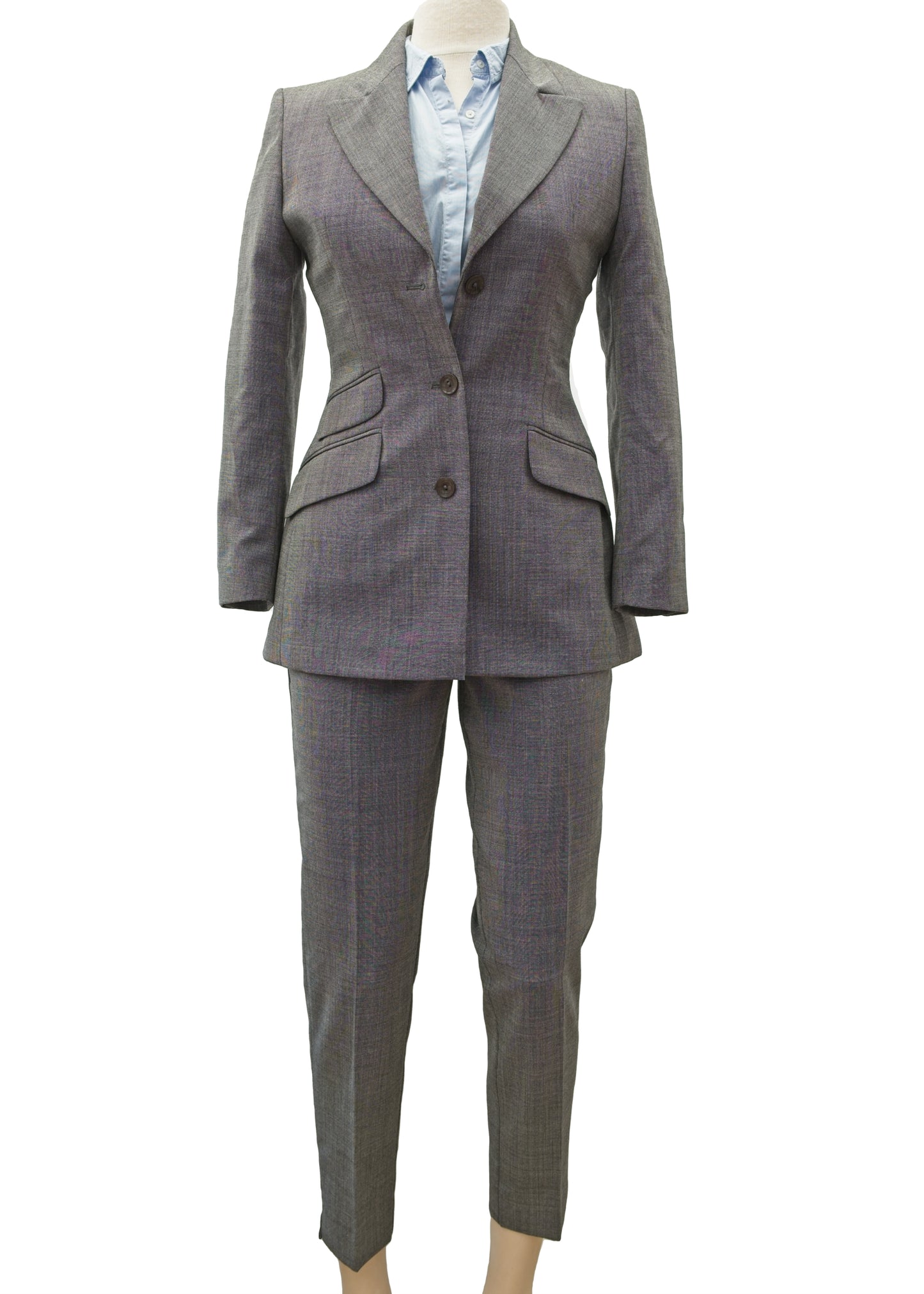 Vintage 90s Women's Grey Trouser Suit • Next • Size 8 Petite 26" waist