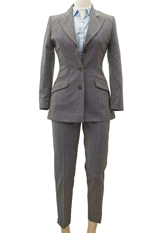 Vintage 90s Women's Grey Trouser Suit • Next • Size 8 Petite 26" waist