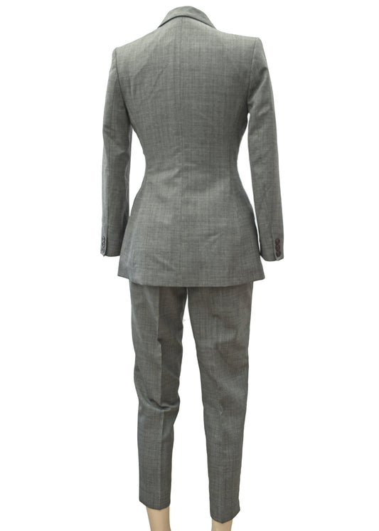 Vintage 90s Women's Grey Trouser Suit • Next • Size 8 Petite