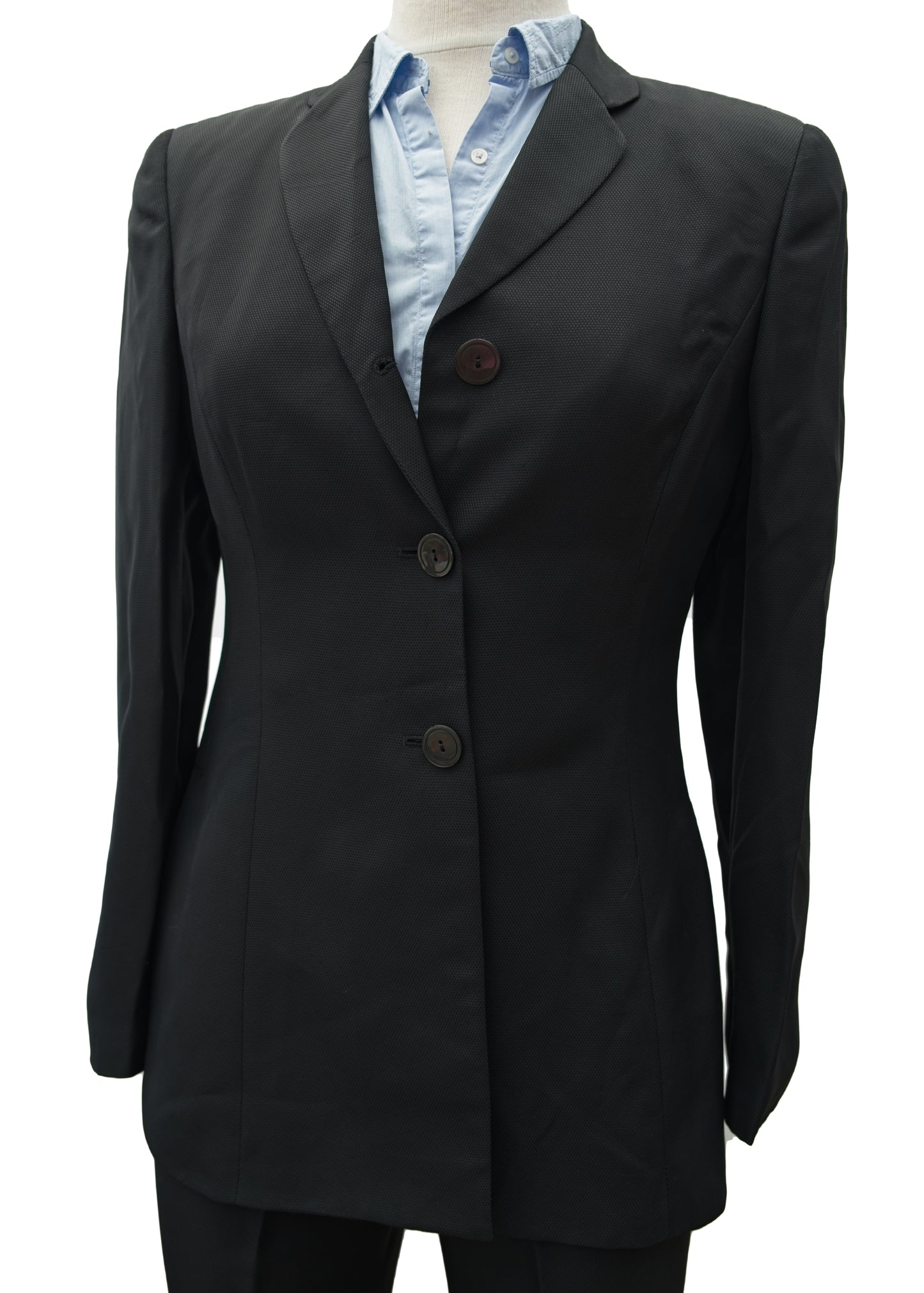 Vintage 90s Women's Charcoal Grey Trouser Suit • Stigliani • Size 8/10
