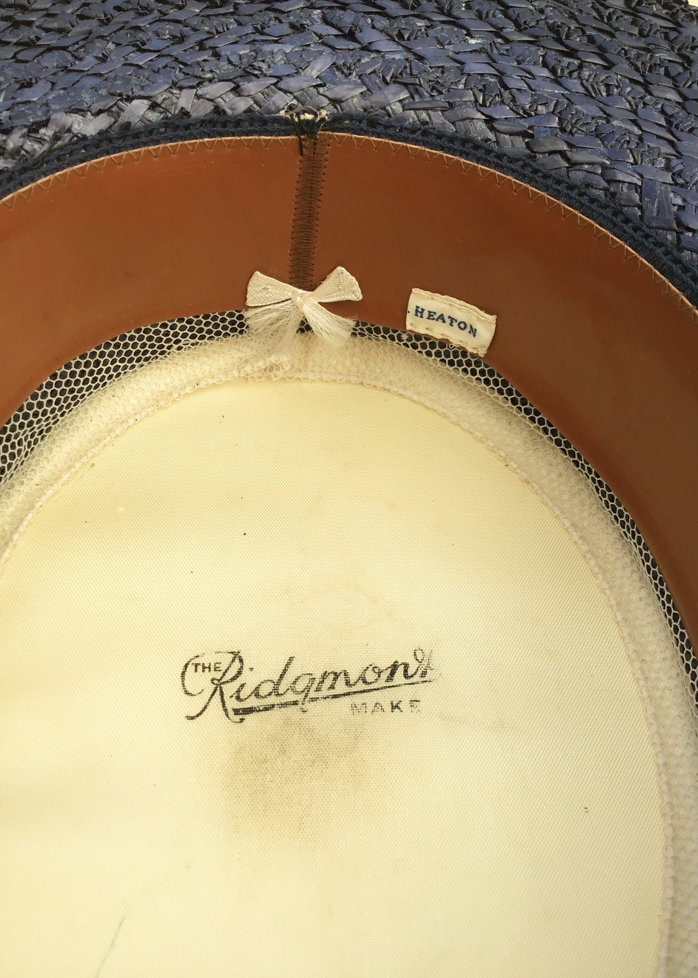 Women's Original Vintage Blue Ridgemont Straw Boater Hat