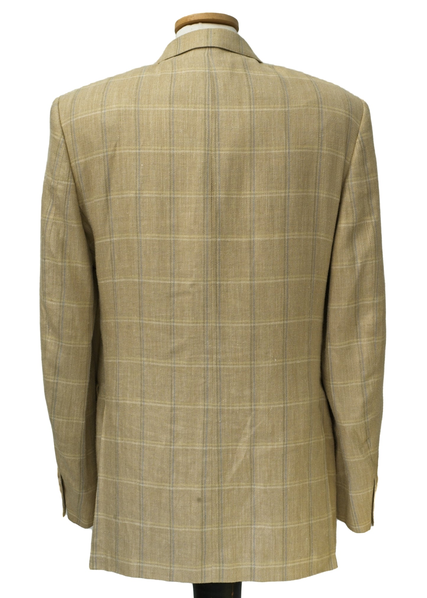 Men's Vintage 80s Aquascutum Cream Silk Linen Blazer • 40L