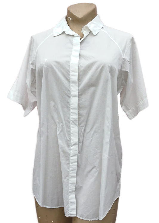 vintage white short sleeve summer blouse by Cos to fit 38 chest