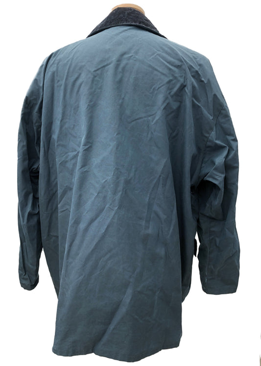 Vintage McOrvis Navy Wax Coat Raincoat • Removable Hood • M