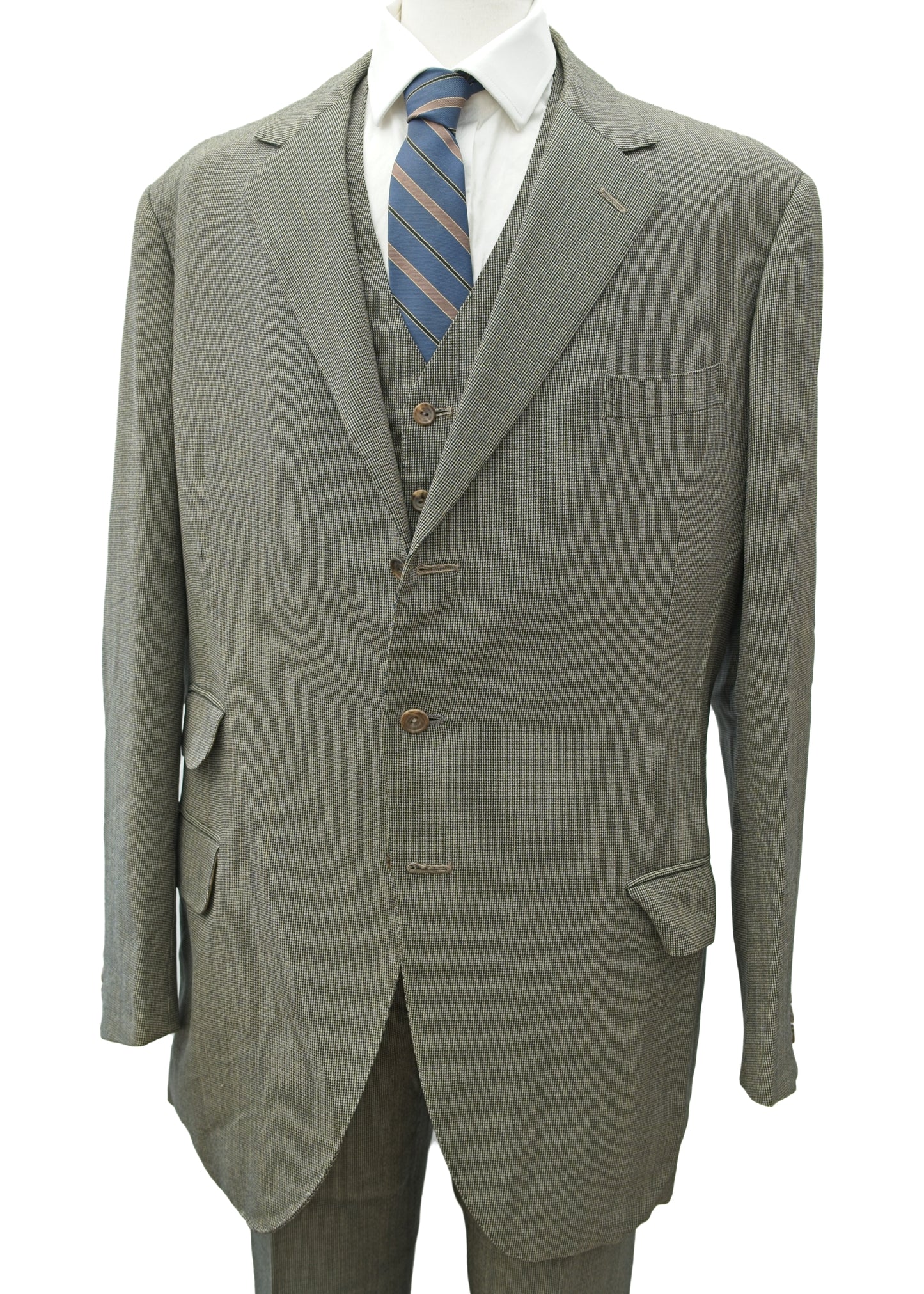 Vintage 1960s Men's Vintage Grey 3 Piece Suit 44-46”L