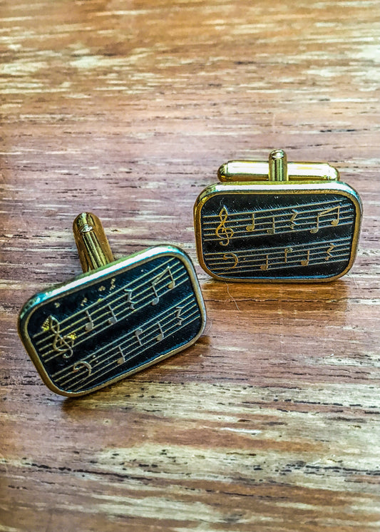 vintage swank musical notes cufflinks