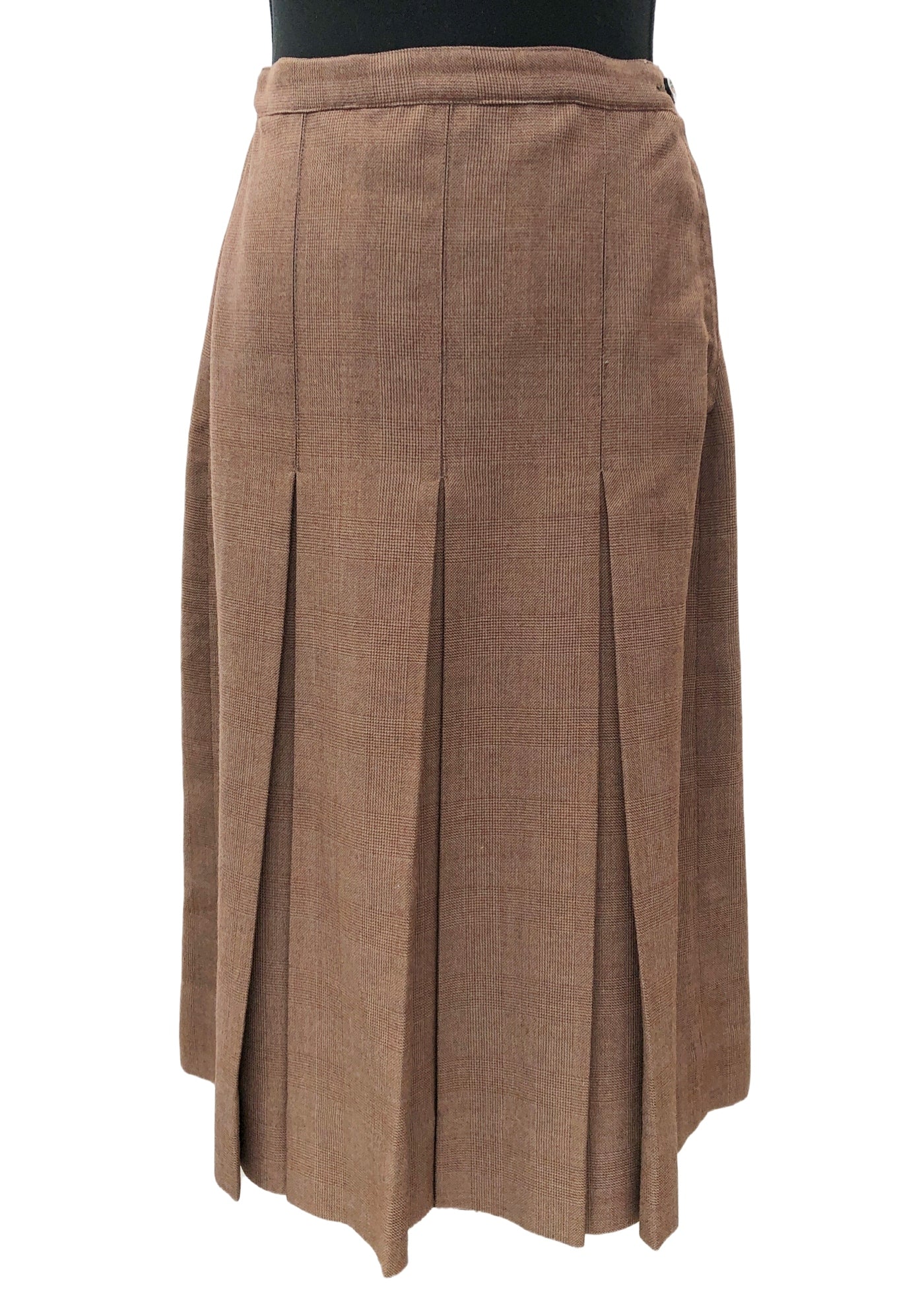 Women's 50s Vintage Brown Check Tailored Skirt Suit • John Collier