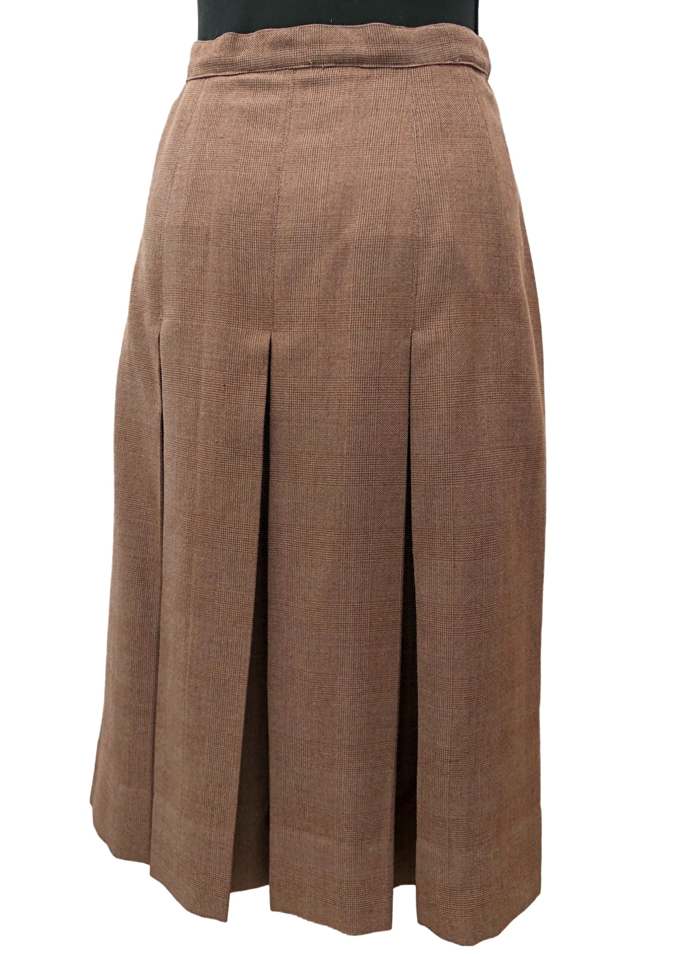 Women's 50s Vintage Brown Check Tailored Skirt Suit • John Collier