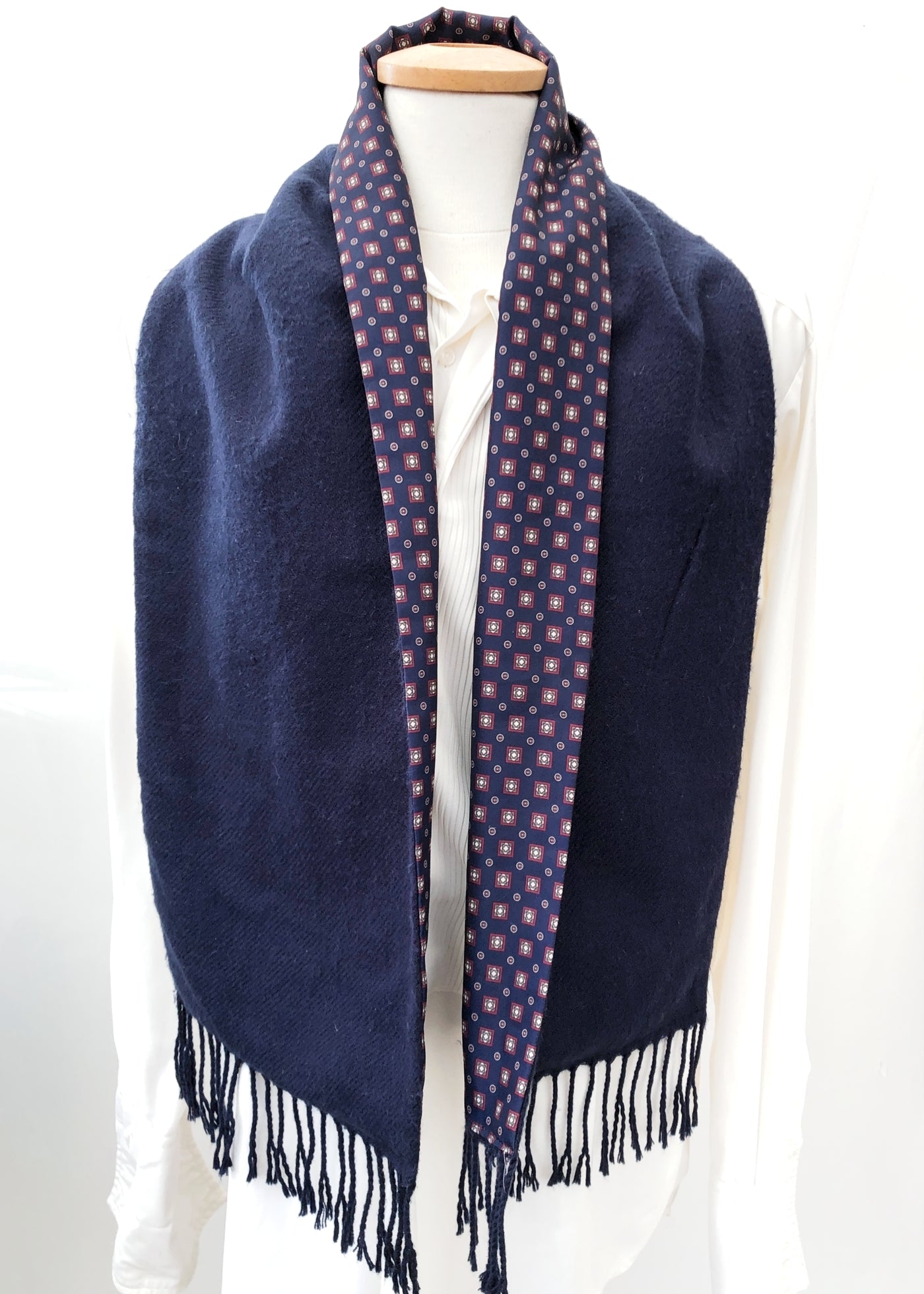 Men's Vintage 1960s Blue Mod Winter Scarf