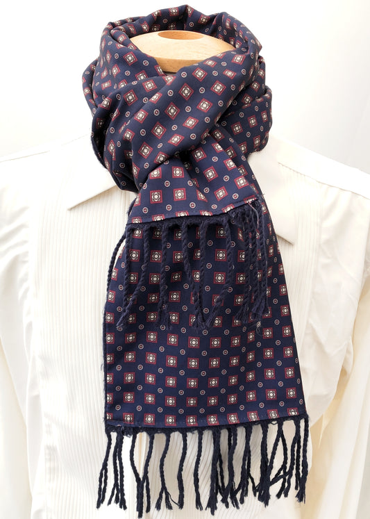 Men's Vintage 1960s Blue Mod Winter Scarf