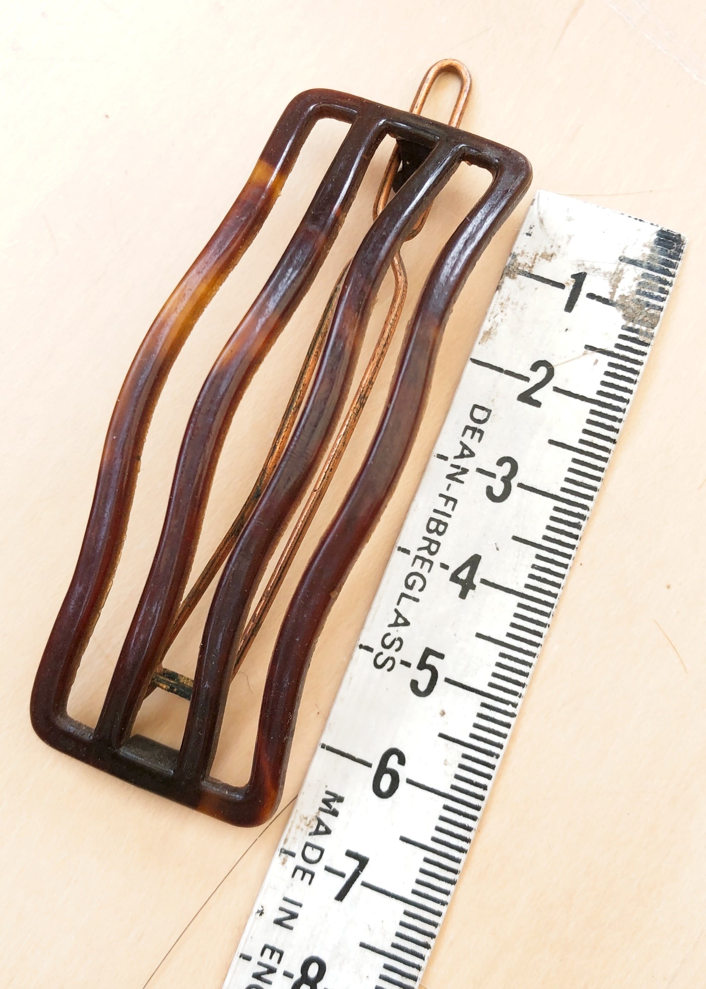 Vintage 40s Faux Tortoiseshell Plastic Hair Barrette Clip