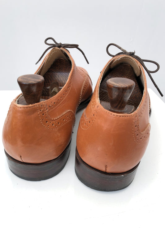 Men's Preloved Tan Samuel Windsor Brogue Shoes • Size 11