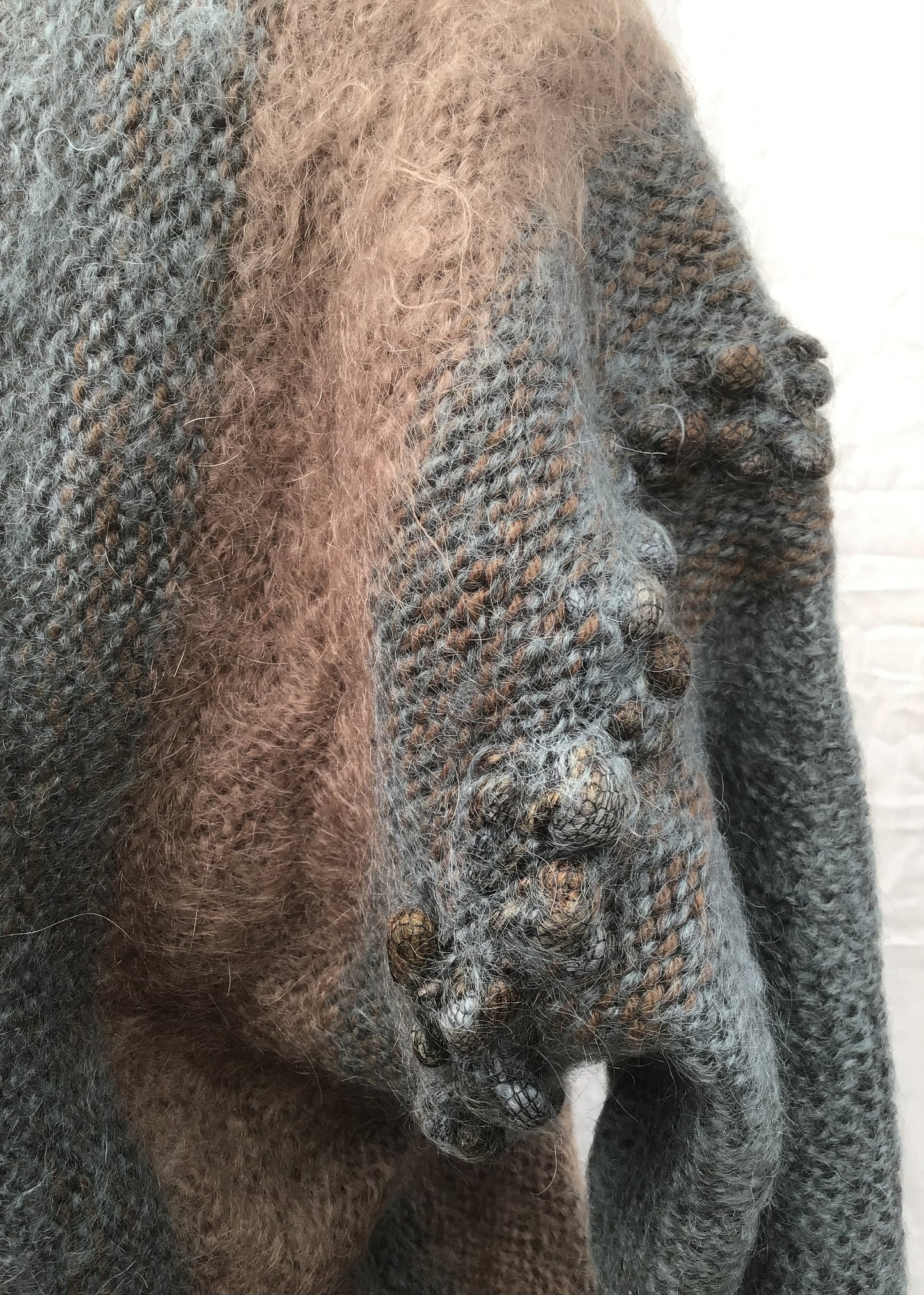 Vintage 80s Abstract Oversized Hand Knit Mohair Jumper