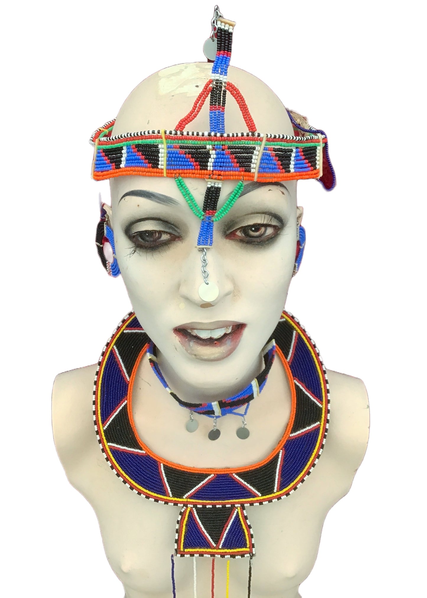 Vintage African Masai Beaded Tribal Jewellery Set