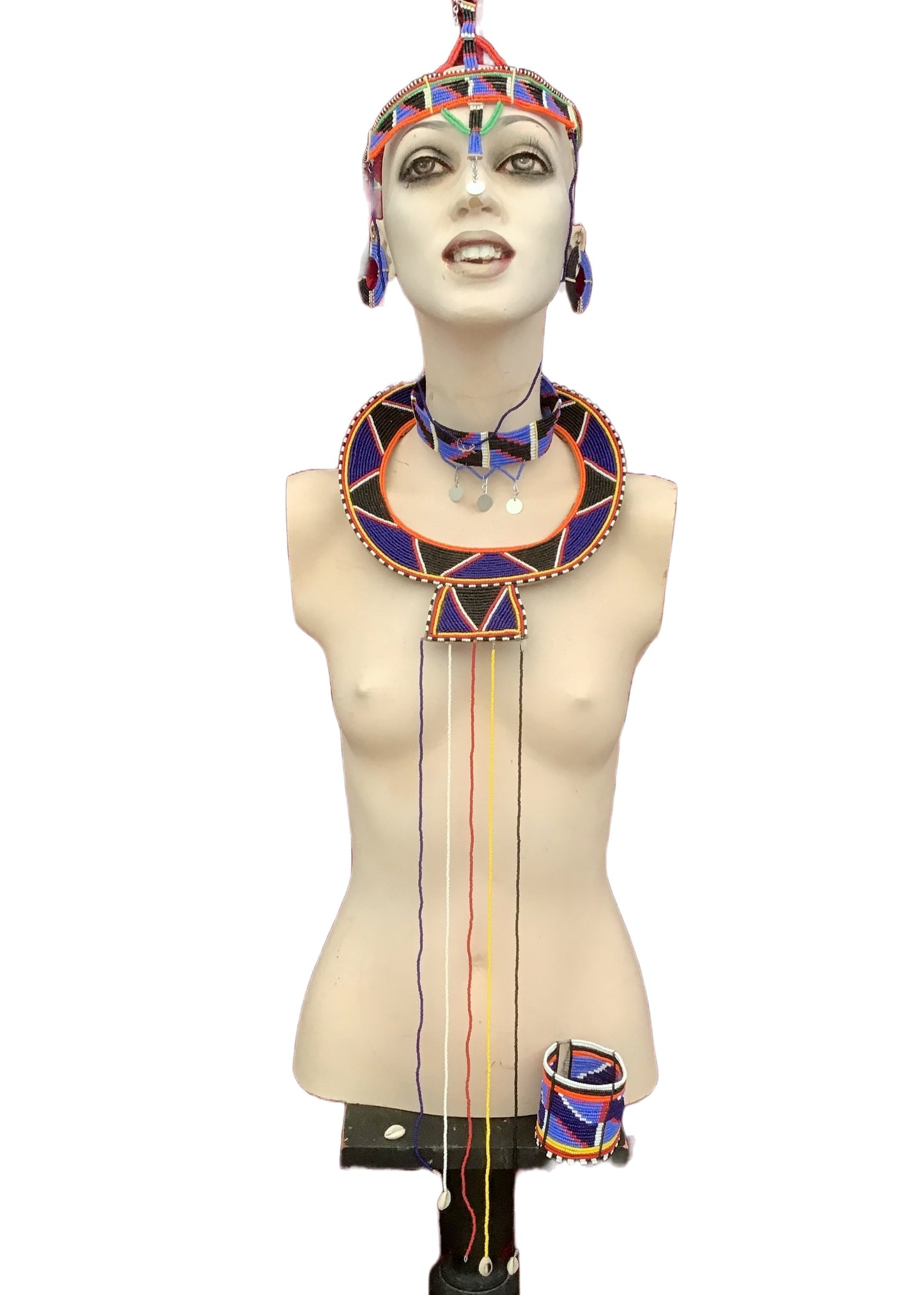 Vintage African Masai Beaded Tribal Jewellery Set