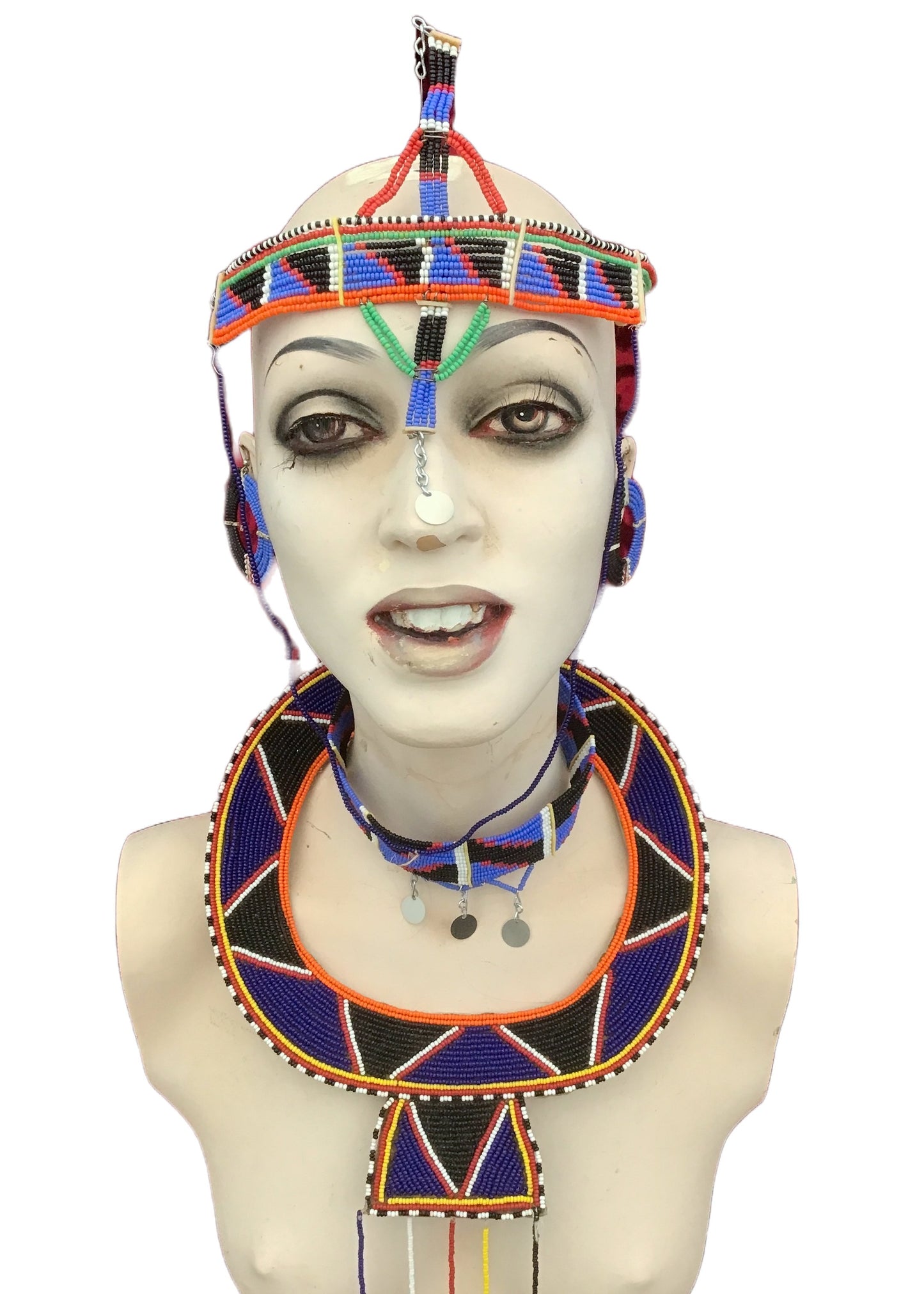 Vintage African Masai Beaded Tribal Jewellery Set