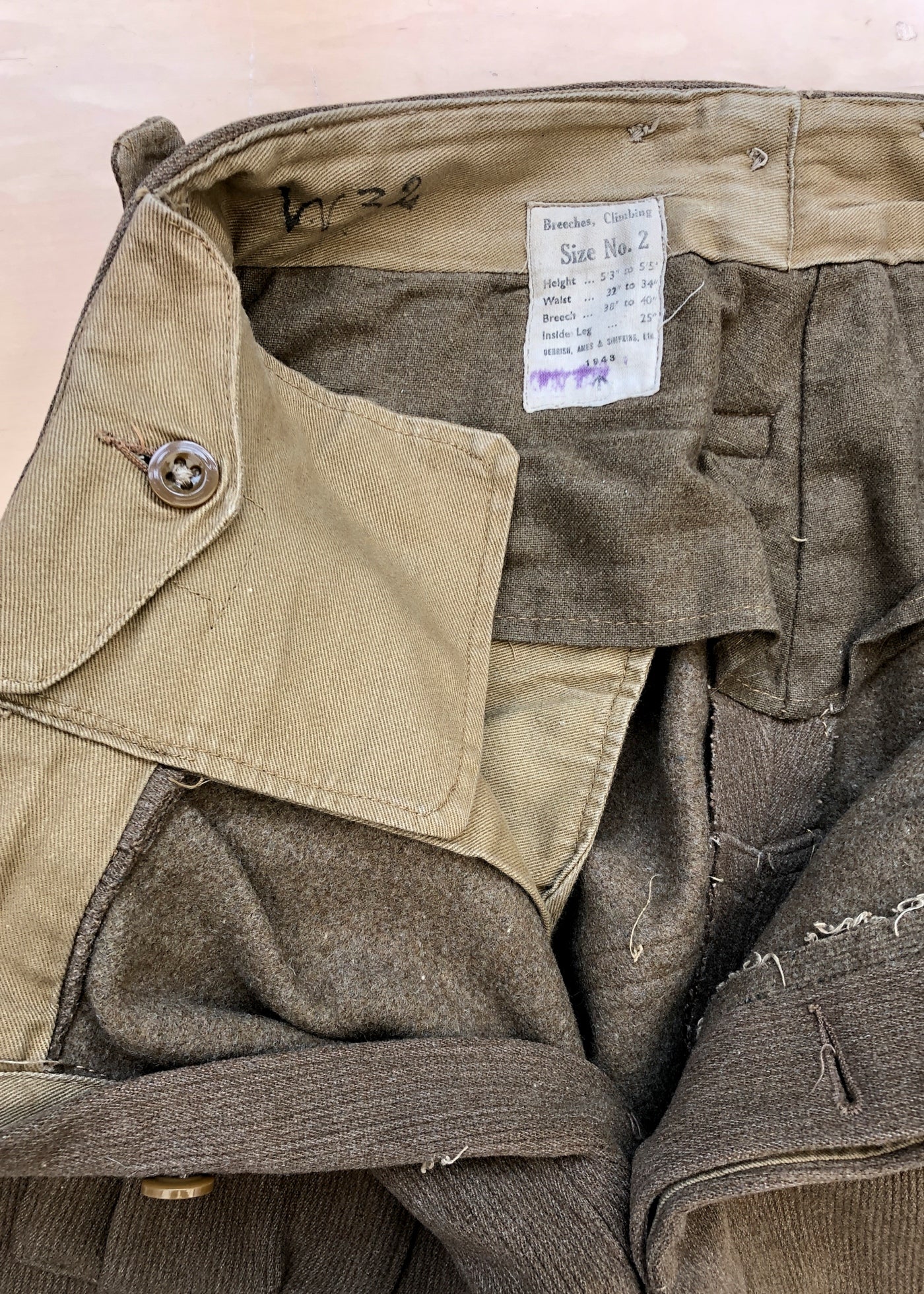 Authentic Rare Vintage 40s WWII British Army Mountain Troops Climbing Breeches